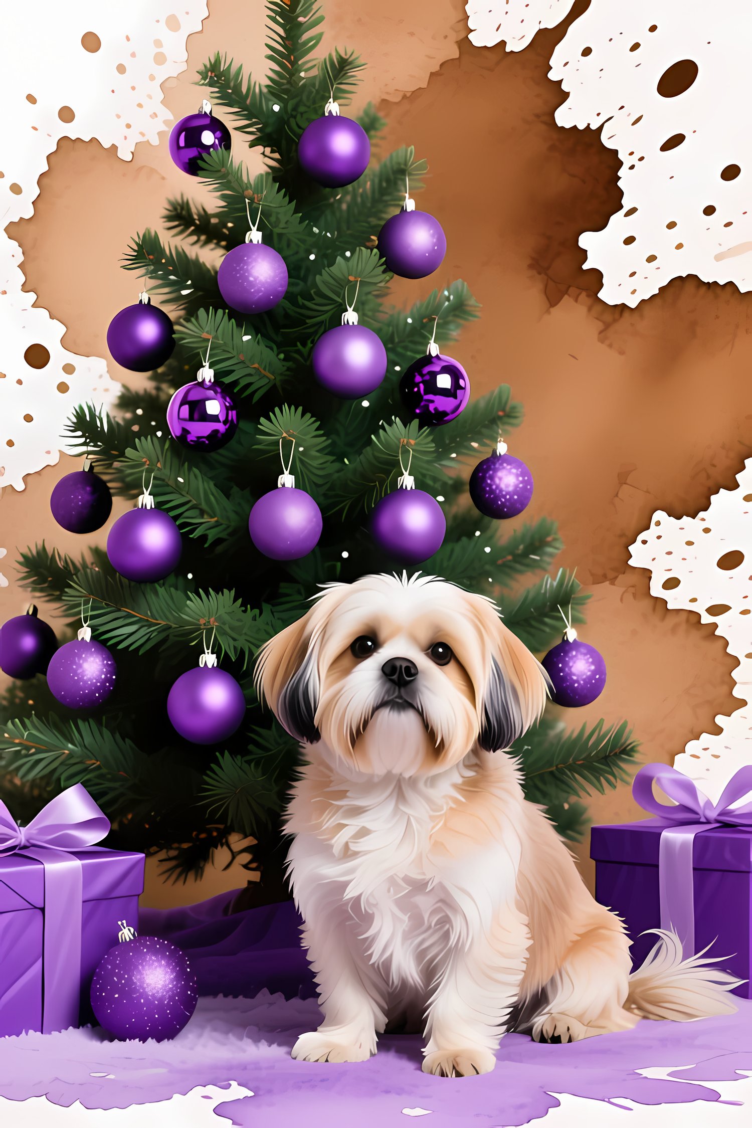🐾16 Christmas Themed Shih Tzu Art | High-Resolution PNGs in Painterly, Vector and Watercolor Art   Styles📦 What’s Included:  16 Files in total High Resolution: 300 DPI for professional quality Image Sizes: From 3072 px to 6144 px 🎨 Perfect For:  Wall Art 