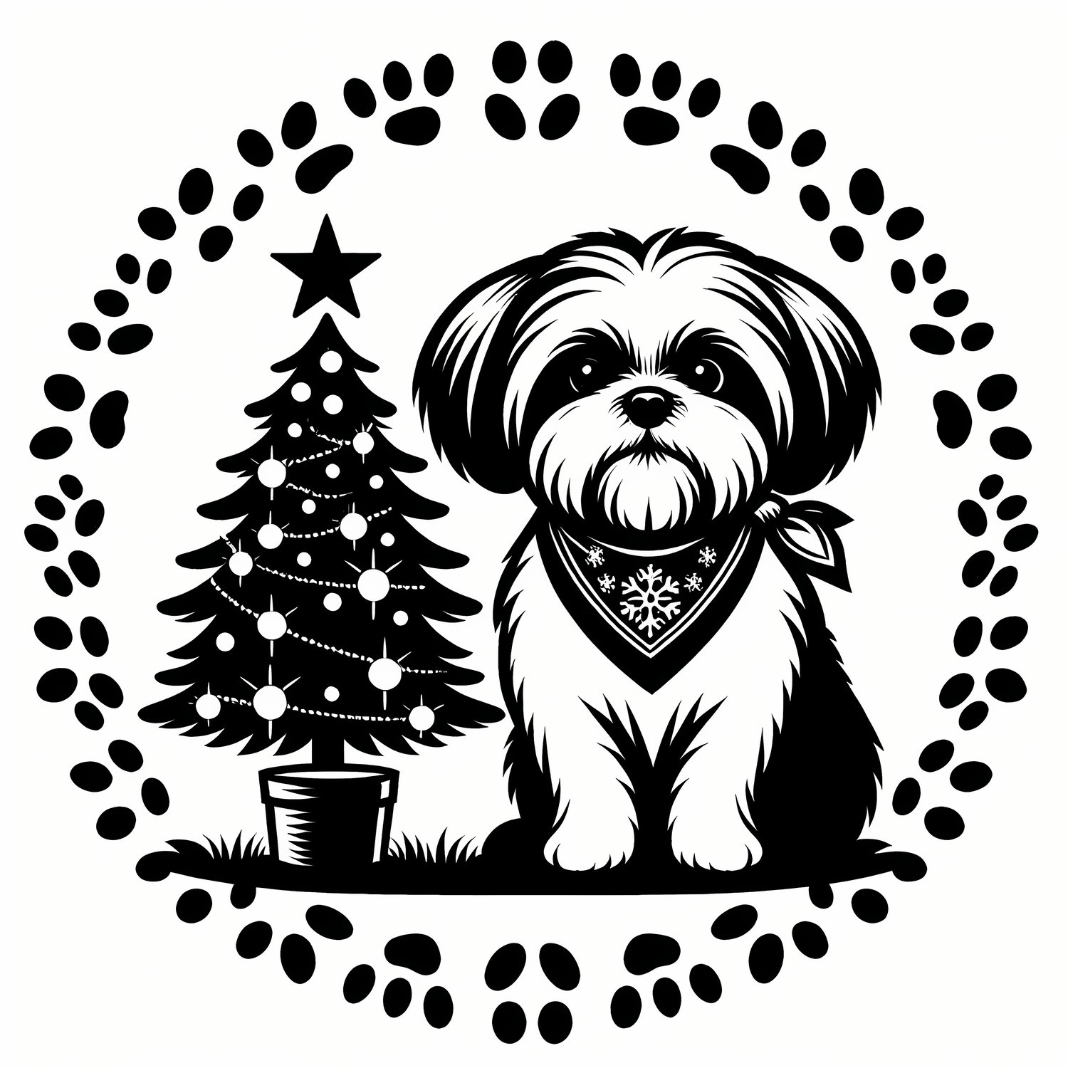 🐾16 Christmas Themed Shih Tzu Art | High-Resolution PNGs in Painterly, Vector and Watercolor Art   Styles📦 What’s Included:  16 Files in total High Resolution: 300 DPI for professional quality Image Sizes: From 3072 px to 6144 px 🎨 Perfect For:  Wall Art 