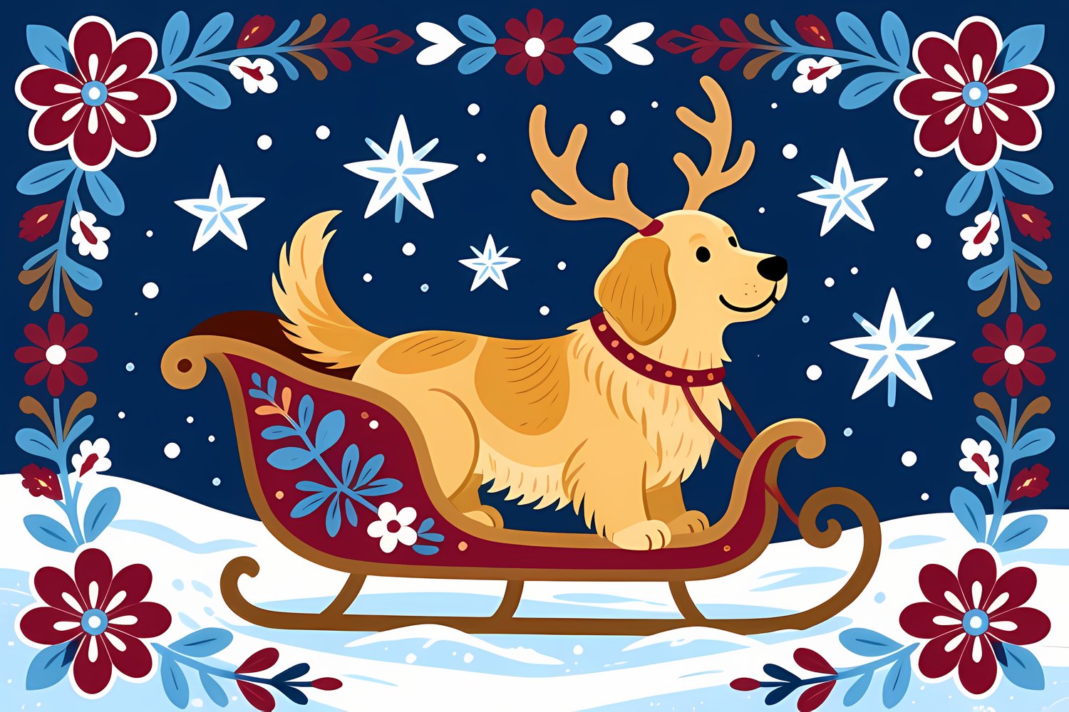 🐾20 Christmas Golden Retriever Art | High-Resolution PNGs in Folk Art, Geometric and Illustration Art Styles  📦 What’s Included:  20 Files in total High Resolution: 300 DPI for professional quality Image Sizes: From 3072 px to 6144 px 🎨 Perfect For:  Wall