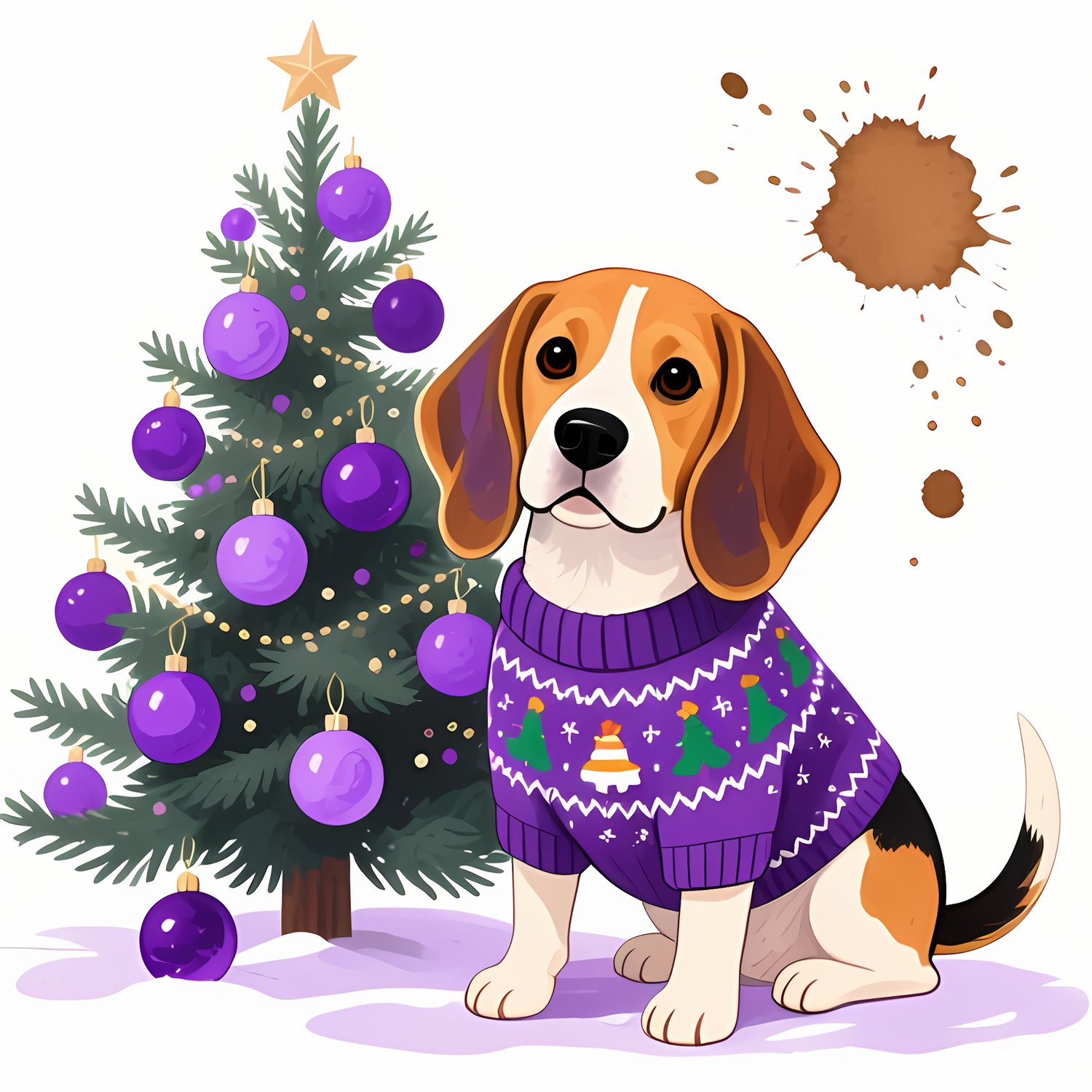 🐾25 Christmas Themed Beagle Dog Art | High-Resolution PNGs in Illustration, Painterly and Geometric Art Styles  📦 What’s Included:  25 Files in total High Resolution: 300 DPI for professional quality Image Sizes: From 3072 px to 4608 px 🎨 Perfect For:  Wa