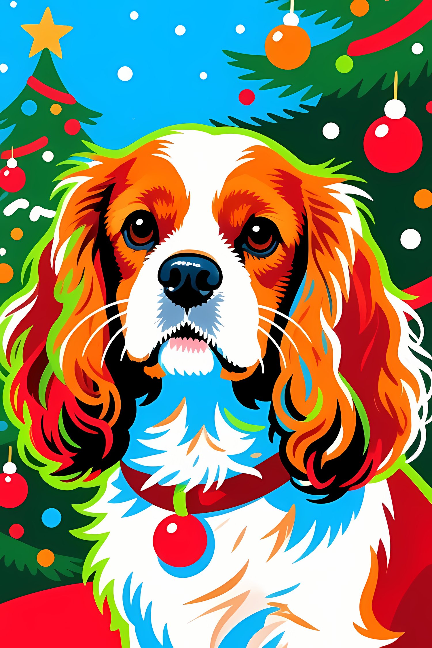 🐾23 Christmas Themed Cavalier King Charles Spaniel Art | High-Resolution PNGs in Illustration, Pop Art, Whimsical, Silhouette Art Styles  📦 What’s Included:  23 Files in total High Resolution: 300 DPI for professional quality Image Sizes: From 3072 px to
