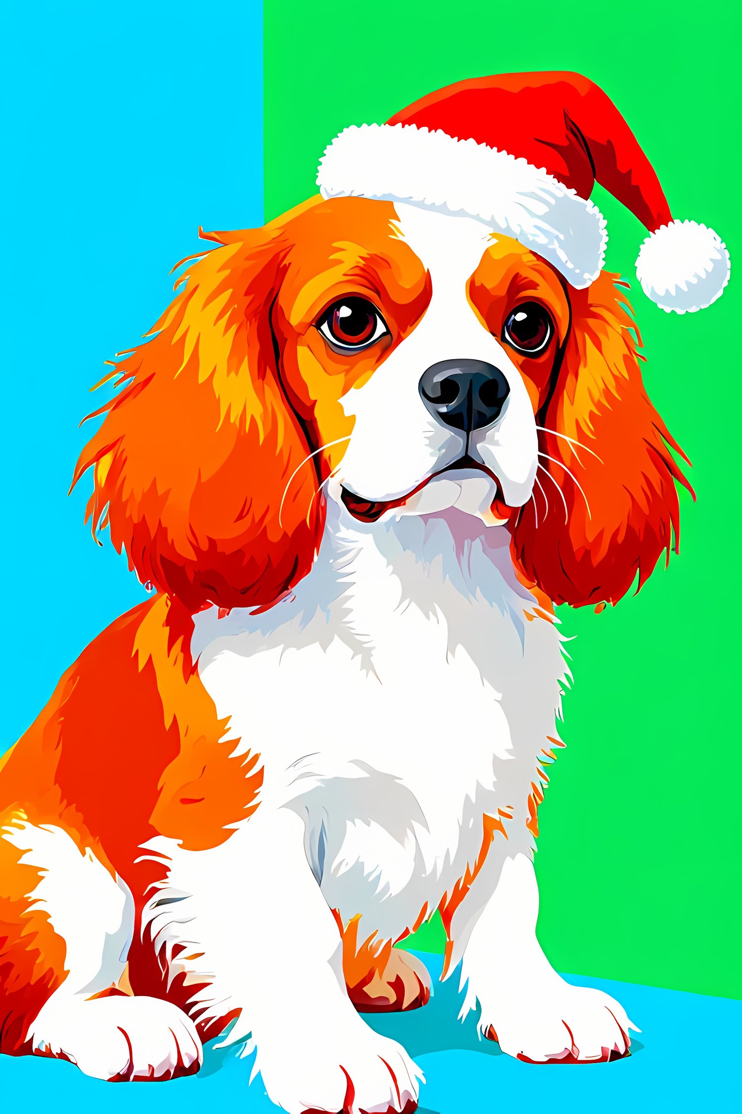 🐾23 Christmas Themed Cavalier King Charles Spaniel Art | High-Resolution PNGs in Illustration, Pop Art, Whimsical, Silhouette Art Styles  📦 What’s Included:  23 Files in total High Resolution: 300 DPI for professional quality Image Sizes: From 3072 px to