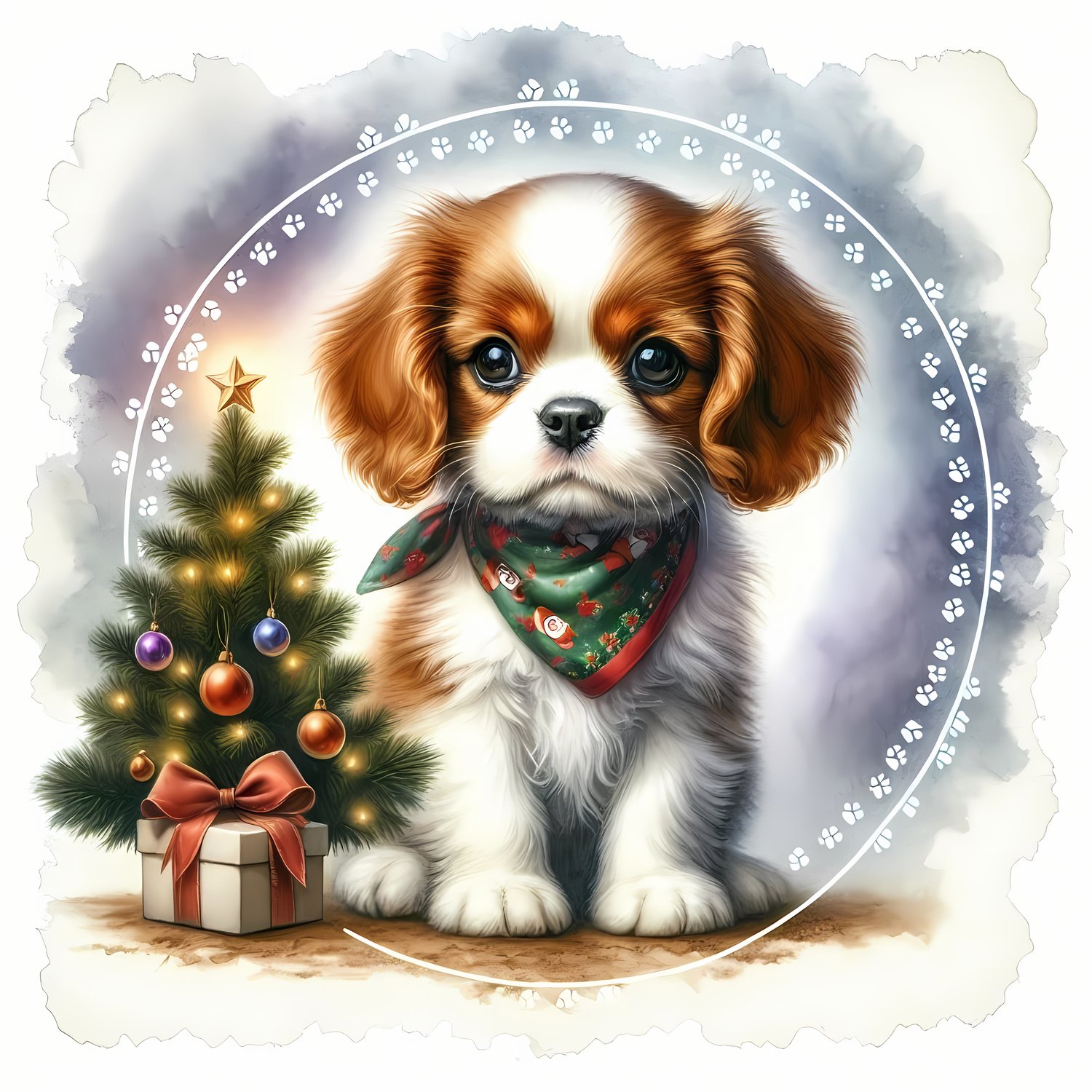 🐾23 Christmas Themed Cavalier King Charles Spaniel Art | High-Resolution PNGs in Illustration, Pop Art, Whimsical, Silhouette Art Styles  📦 What’s Included:  23 Files in total High Resolution: 300 DPI for professional quality Image Sizes: From 3072 px to