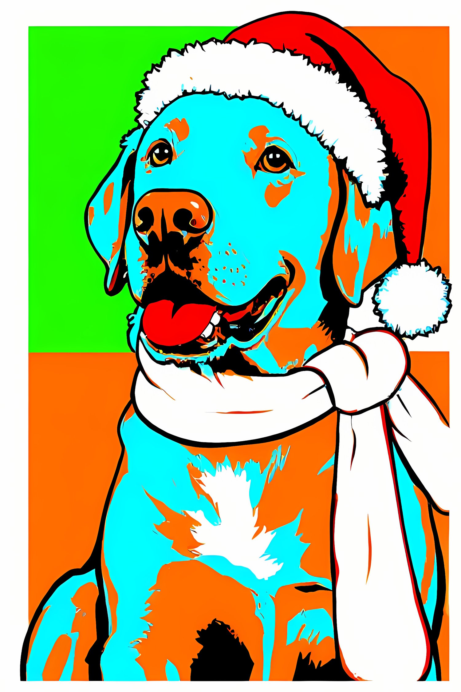 🐾30 Christmas Themed Labrador Dog Art | High-Resolution PNGs in Illustration, Painterly, Pop Art, Silhouette Art Styles  📦 What’s Included:  30 Files in total High Resolution: 300 DPI for professional quality Image Sizes: From 3072 px to 6144 px 🎨 Perfect