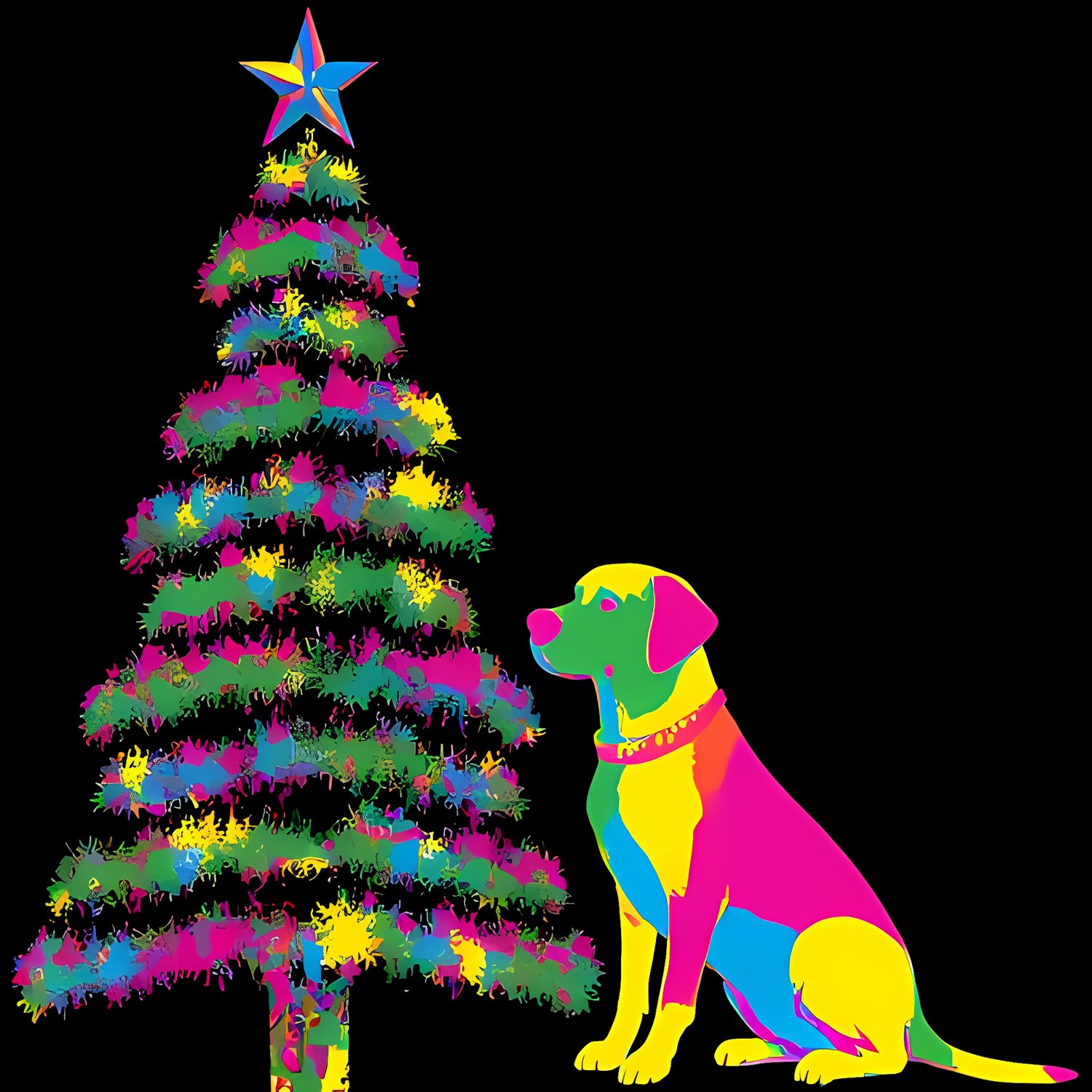 🐾30 Christmas Themed Labrador Dog Art | High-Resolution PNGs in Illustration, Painterly, Pop Art, Silhouette Art Styles  📦 What’s Included:  30 Files in total High Resolution: 300 DPI for professional quality Image Sizes: From 3072 px to 6144 px 🎨 Perfect