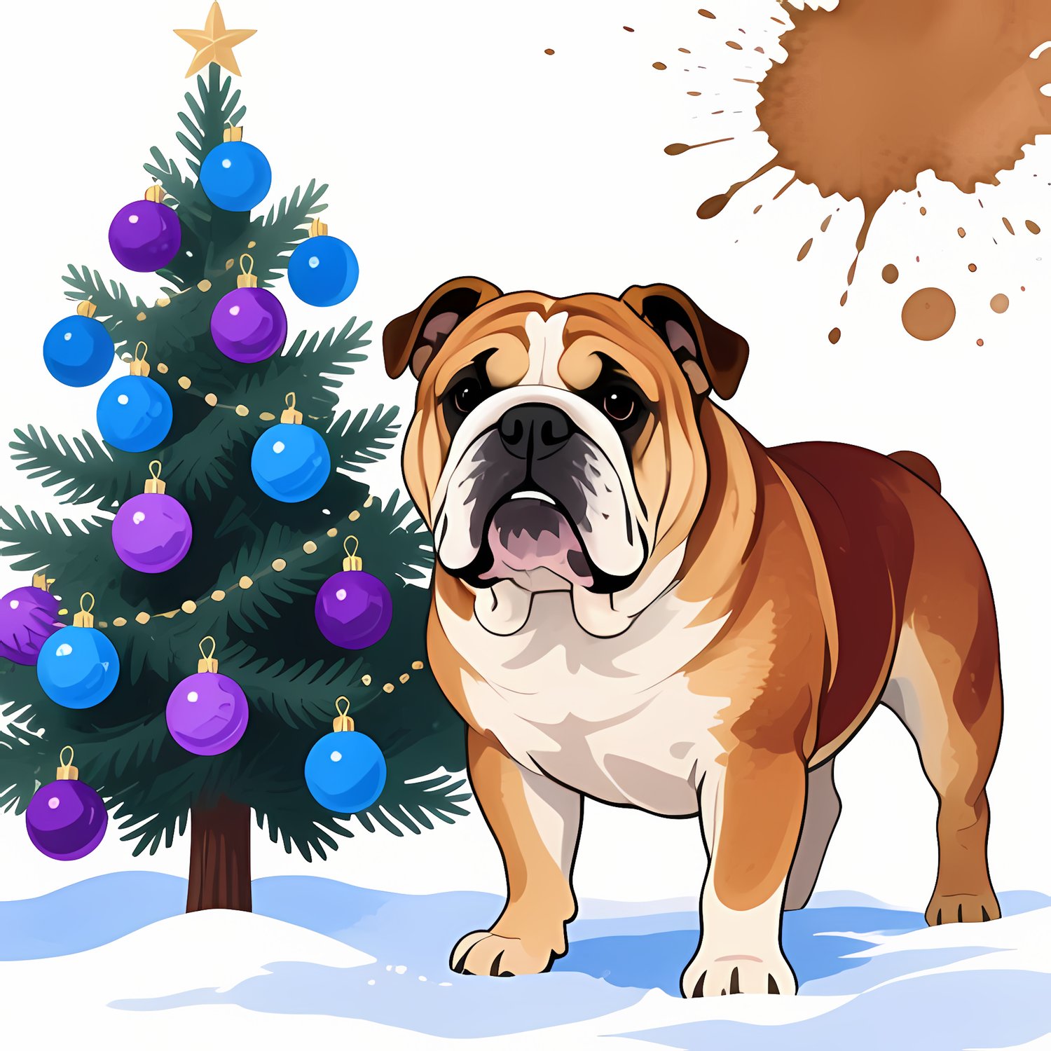 🐾20 Christmas Themed Bulldog Art | High-Resolution PNGs in Illustration, Painterly, Geometric and Pop Art Styles  📦 What’s Included:  20 Files in total High Resolution: 300 DPI for professional quality Image Sizes: From 3072 px to 4608 px 🎨 Perfect For: