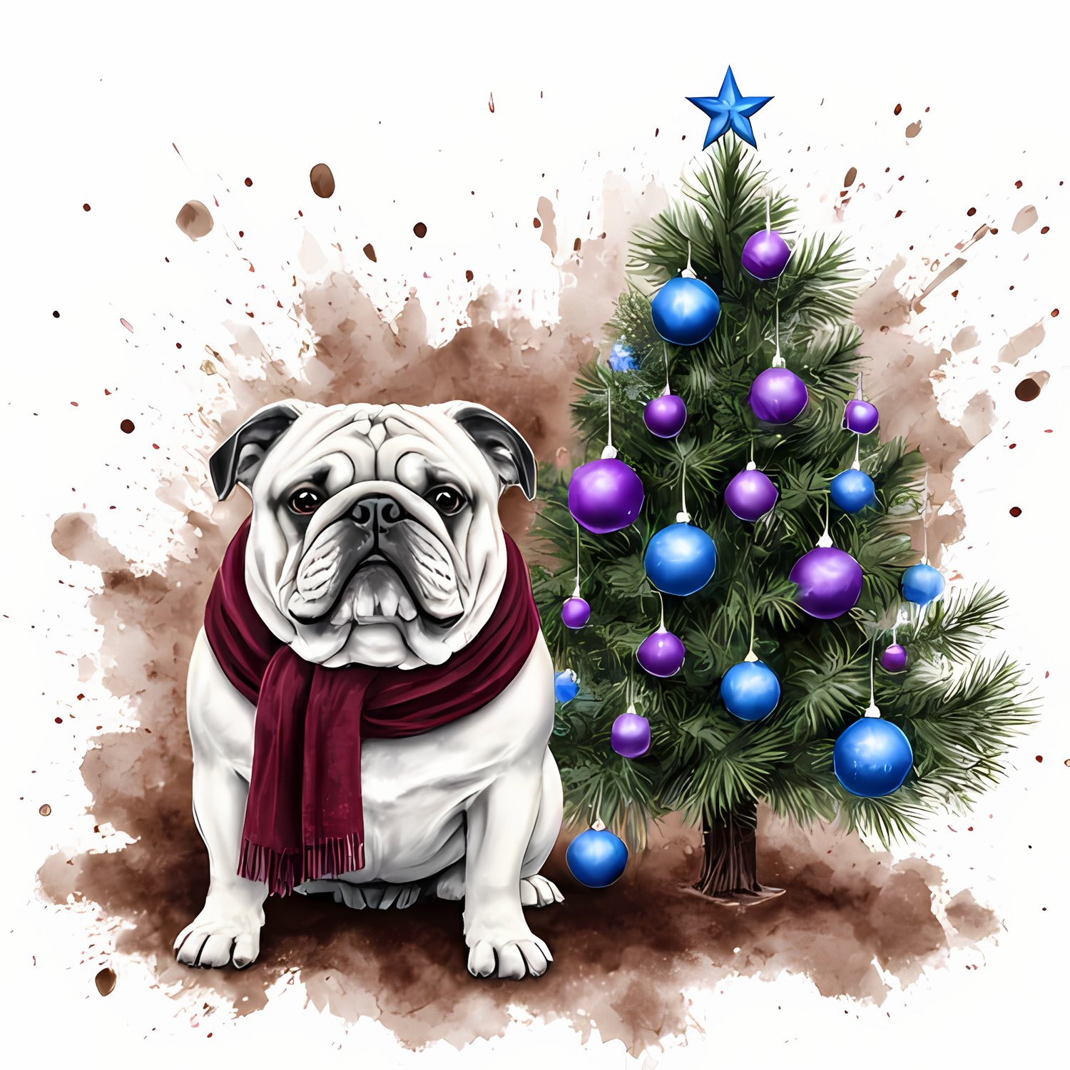 🐾20 Christmas Themed Bulldog Art | High-Resolution PNGs in Illustration, Painterly, Geometric and Pop Art Styles  📦 What’s Included:  20 Files in total High Resolution: 300 DPI for professional quality Image Sizes: From 3072 px to 4608 px 🎨 Perfect For: