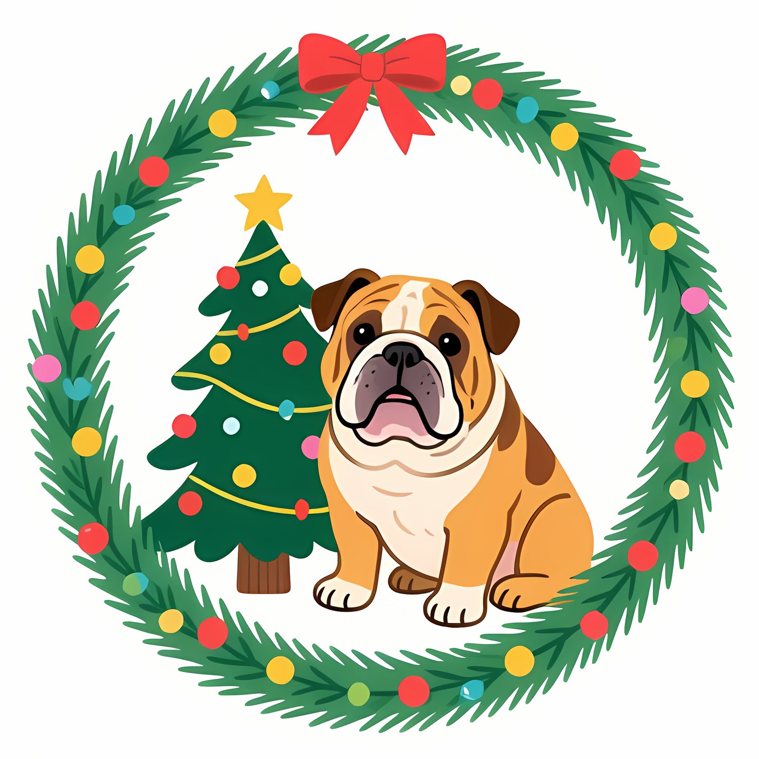 🐾20 Christmas Themed Bulldog Art | High-Resolution PNGs in Illustration, Painterly, Geometric and Pop Art Styles  📦 What’s Included:  20 Files in total High Resolution: 300 DPI for professional quality Image Sizes: From 3072 px to 4608 px 🎨 Perfect For: