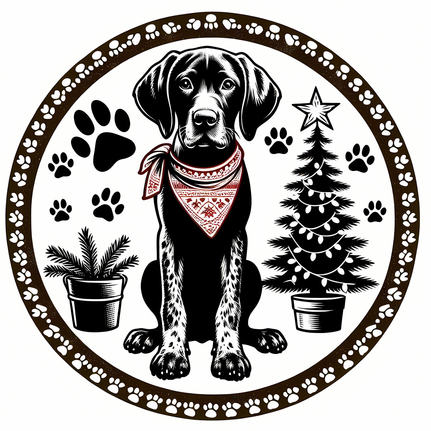 🐾20 Christmas Themed German Shorthaired Pointer Art | High-Resolution PNGs in Illustration, Painterly, Vector Art & Halftone Pop Art Styles  📦 What’s Included:  20 Files in total High Resolution: 300 DPI for professional quality Image Sizes: From 3072 px 