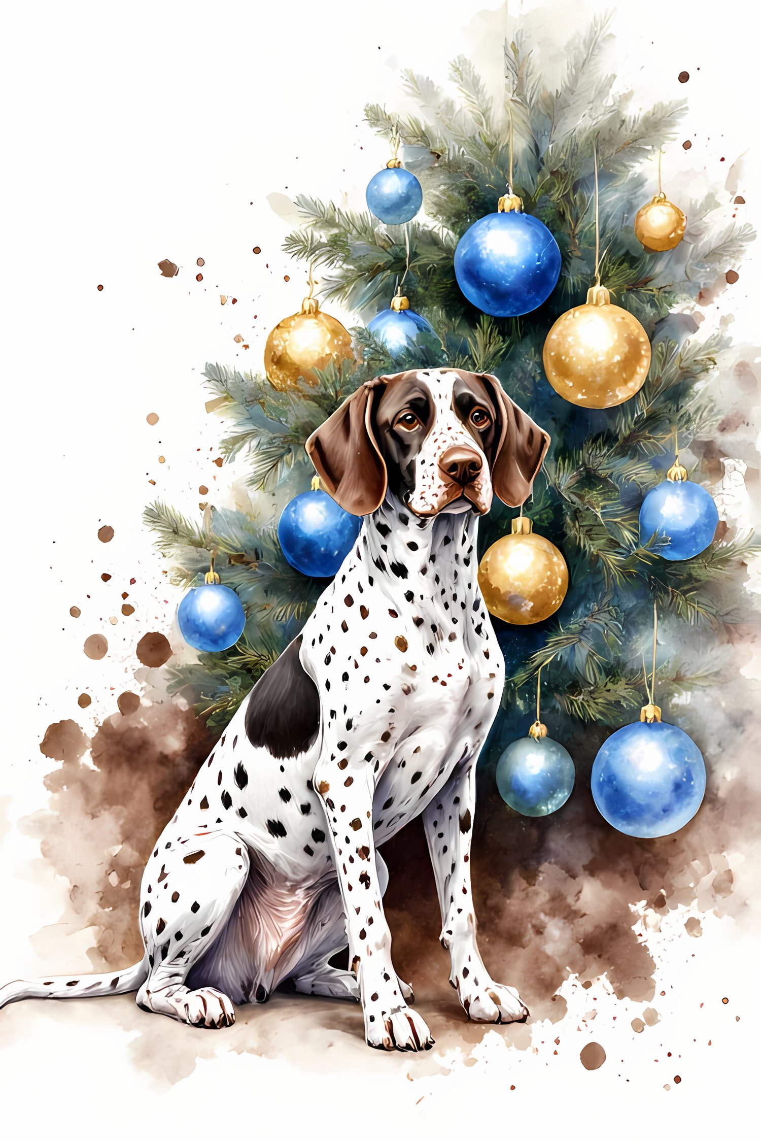 🐾20 Christmas Themed German Shorthaired Pointer Art | High-Resolution PNGs in Illustration, Painterly, Vector Art & Halftone Pop Art Styles  📦 What’s Included:  20 Files in total High Resolution: 300 DPI for professional quality Image Sizes: From 3072 px 