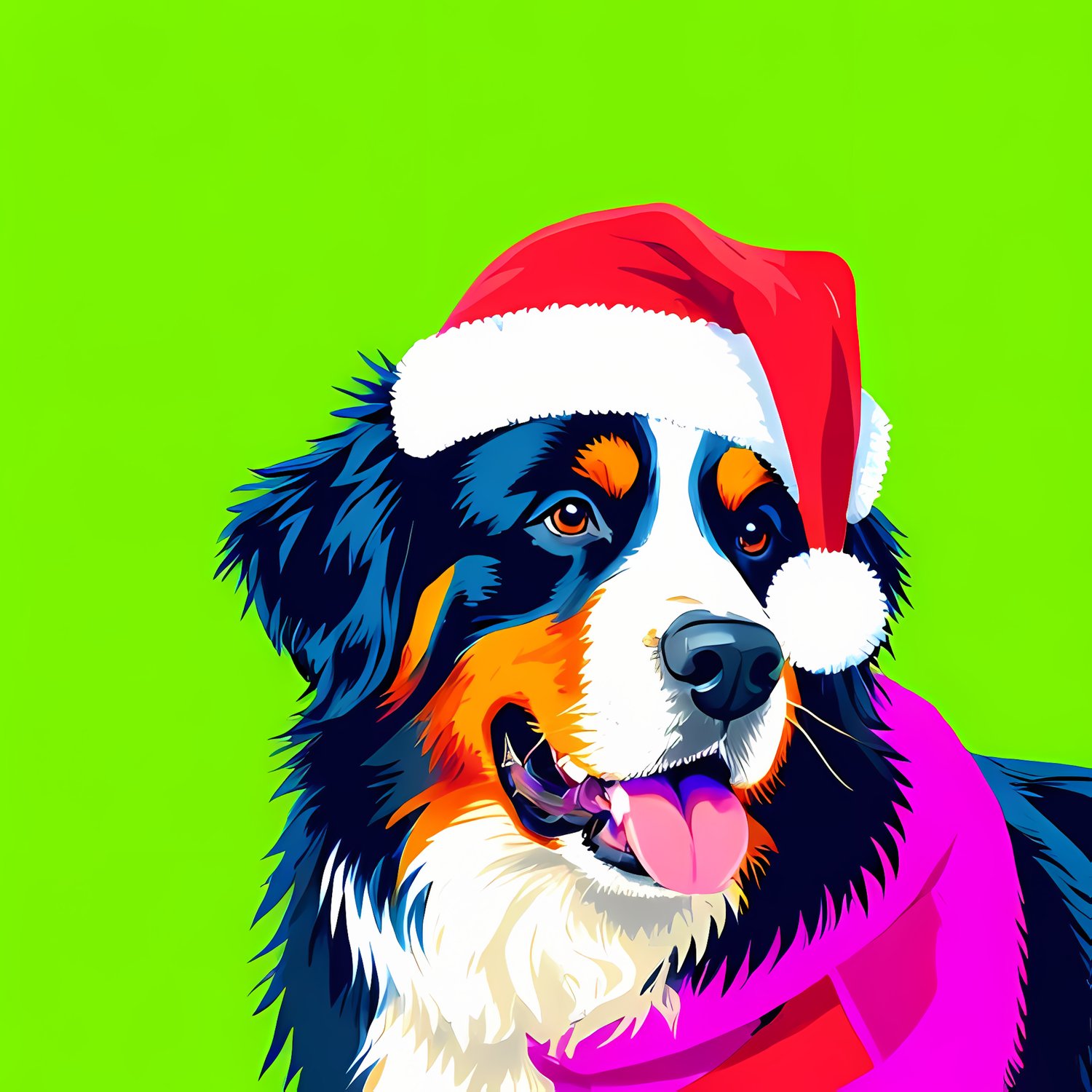 🐾30 Christmas Themed Bernese Mountain Dog Art | High-Resolution PNGs in Illustration, Painterly, Geometric and Pop Art Styles  📦 What’s Included:  30 Files in total High Resolution: 300 DPI for professional quality Image Sizes: From 3072 px to 6144 px 🎨 P