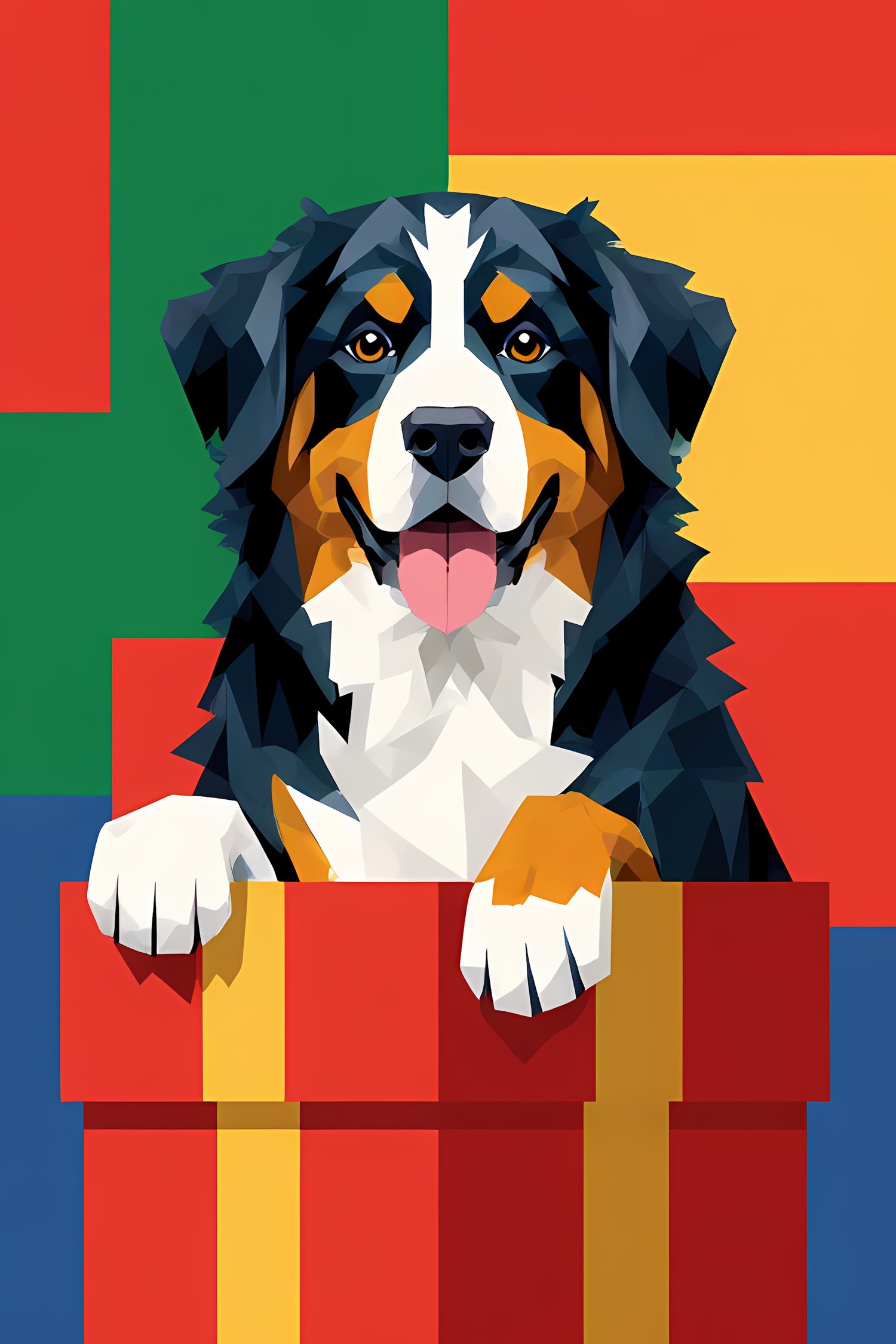 🐾30 Christmas Themed Bernese Mountain Dog Art | High-Resolution PNGs in Illustration, Painterly, Geometric and Pop Art Styles  📦 What’s Included:  30 Files in total High Resolution: 300 DPI for professional quality Image Sizes: From 3072 px to 6144 px 🎨 P