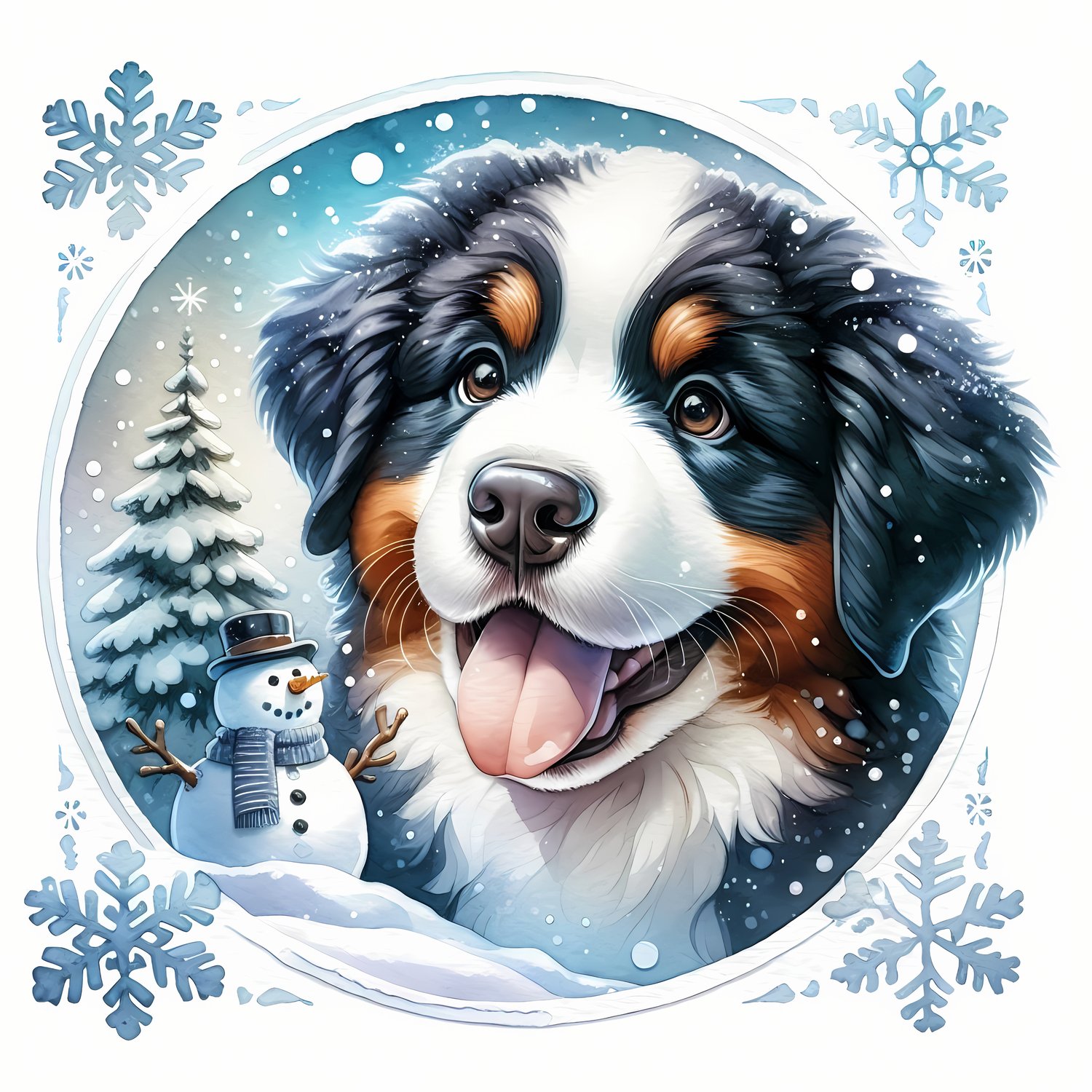 🐾30 Christmas Themed Bernese Mountain Dog Art | High-Resolution PNGs in Illustration, Painterly, Geometric and Pop Art Styles  📦 What’s Included:  30 Files in total High Resolution: 300 DPI for professional quality Image Sizes: From 3072 px to 6144 px 🎨 P