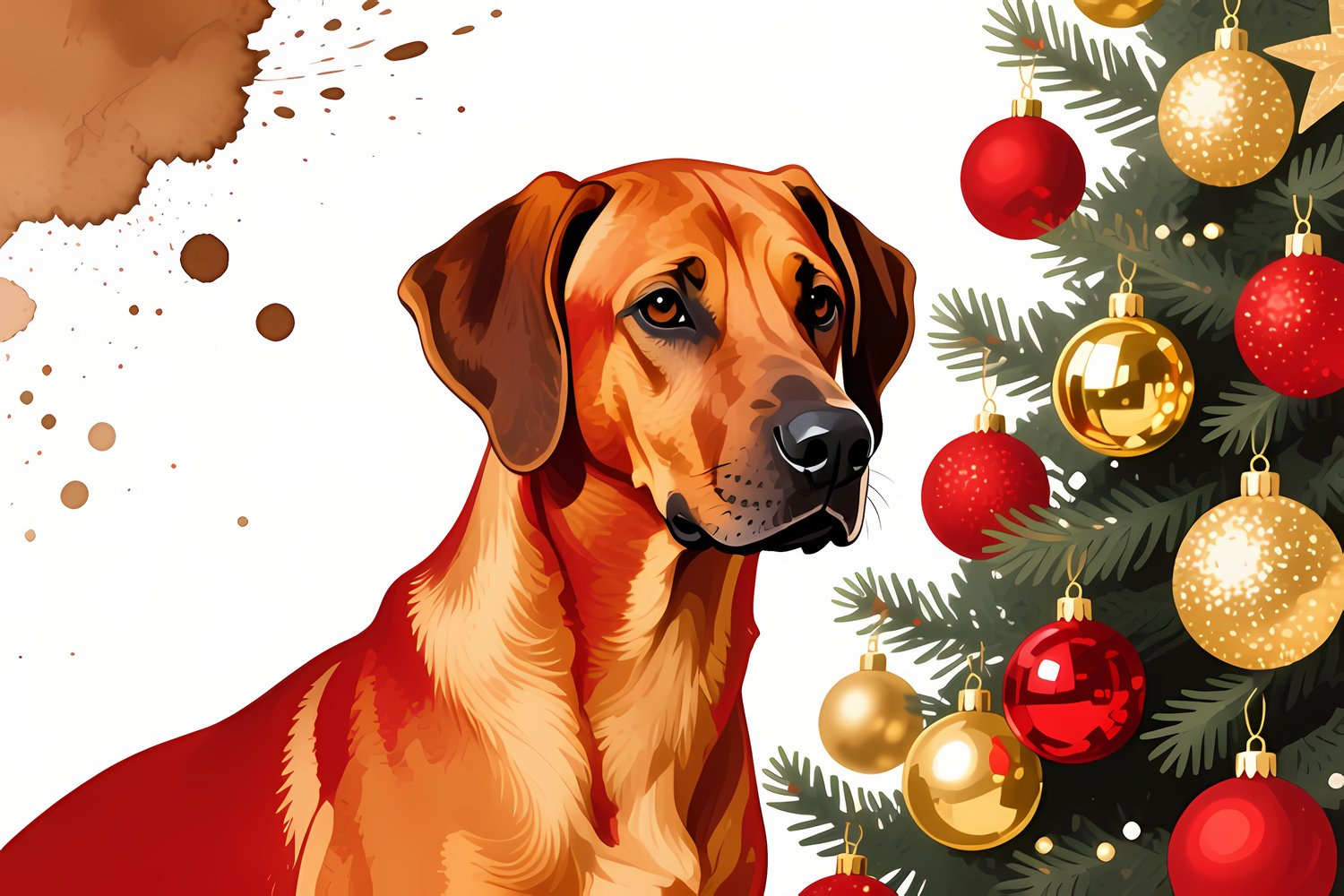 🐾20 Christmas Themed Rhodesian Ridgeback Art | High-Resolution PNGs in Illustration, Painterly, Geometric and Pop Art Styles  📦 What’s Included:  20 Files in total High Resolution: 300 DPI for professional quality Image Sizes: From 3072 px to 6144 px 🎨 Pe