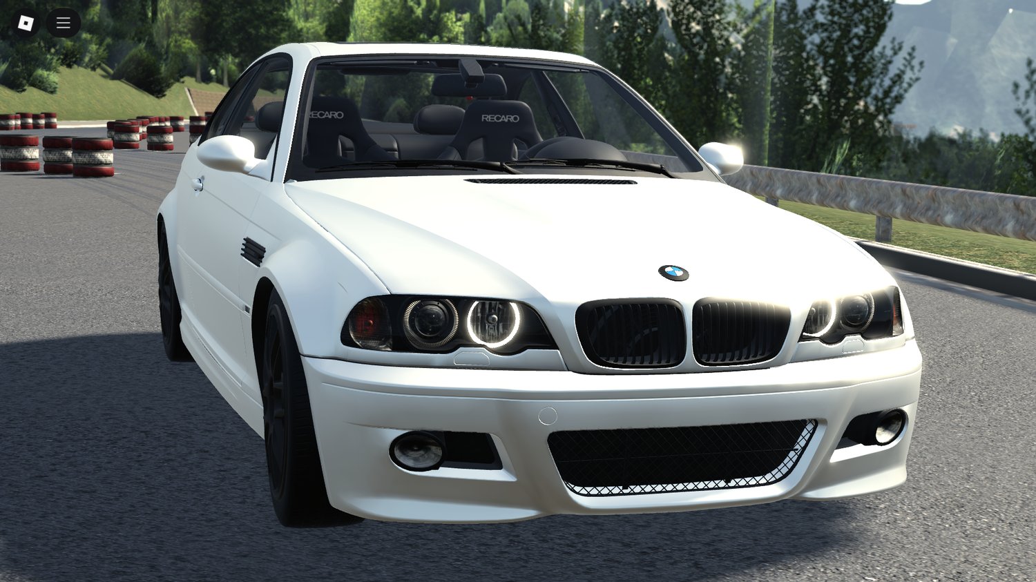 Front three-quarter view of BMW M3 E46 in Roblox