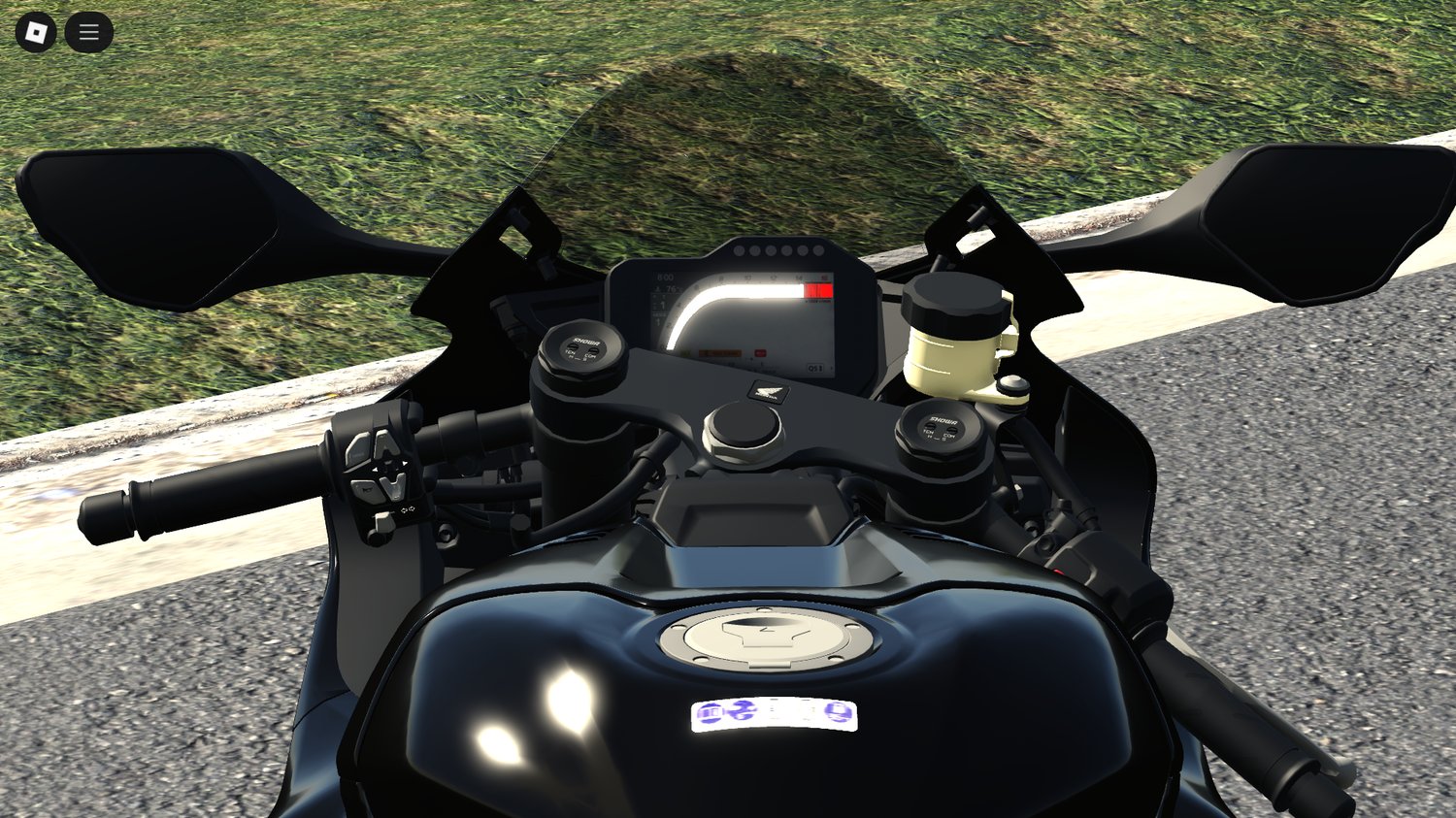 CBR1000RR-R racing on a Roblox circuit track