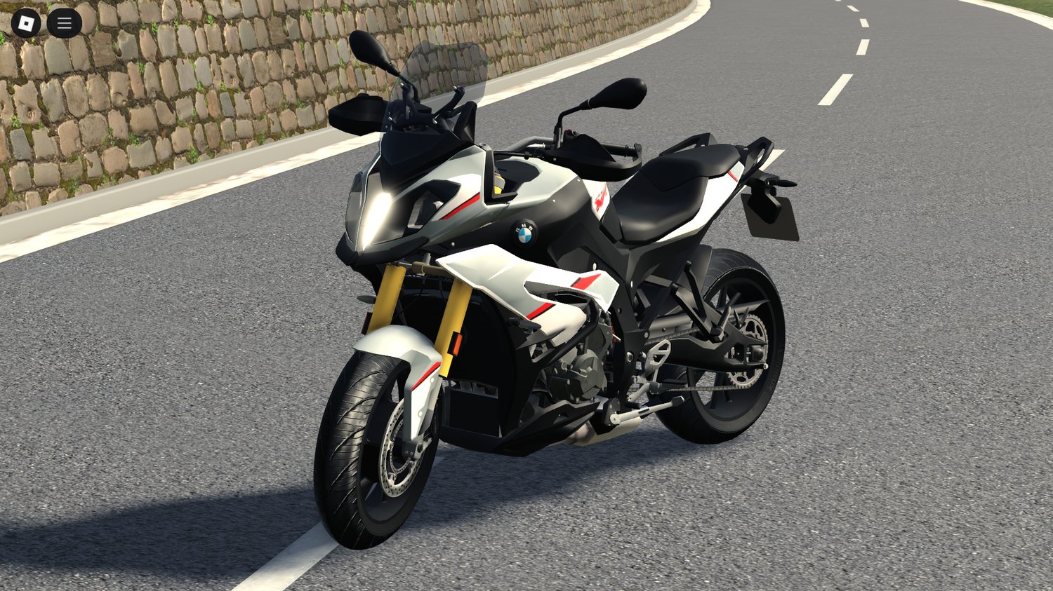 Front three-quarter view of BMW S1000XR 2019 in Roblox