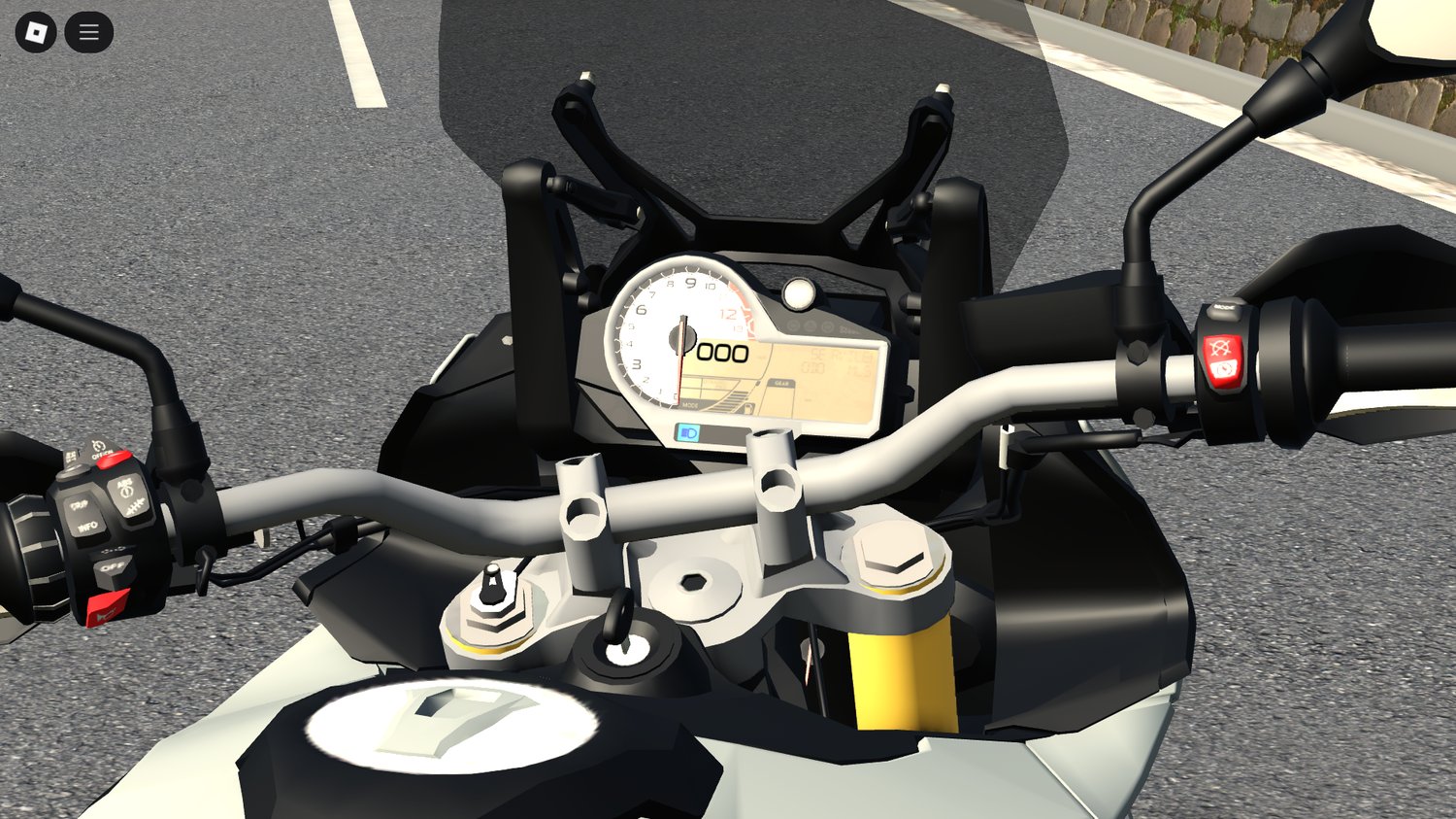 S1000XR riding across scenic Roblox landscapes