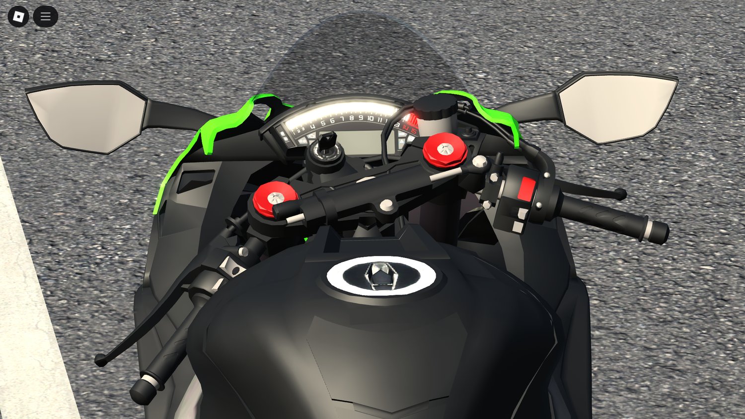 ZX10R racing on a Roblox circuit track