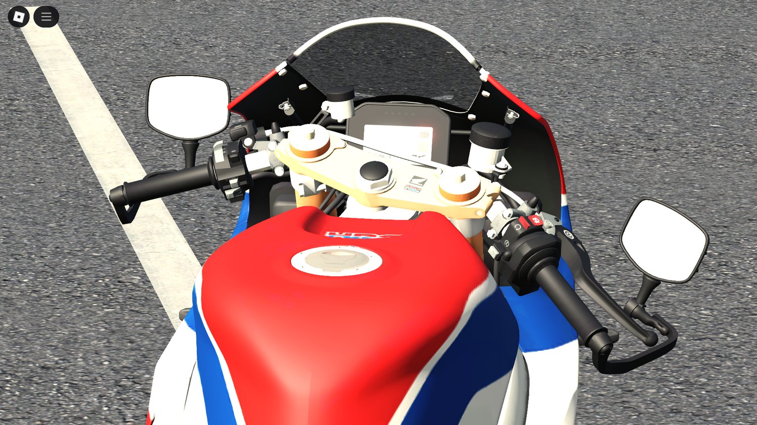 RC213V-S racing on a Roblox circuit track
