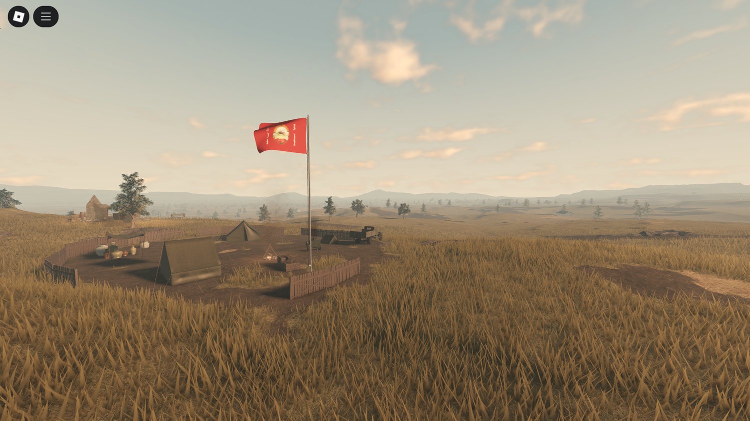 Wide shot of Rural Mongolia 1940s map in Roblox