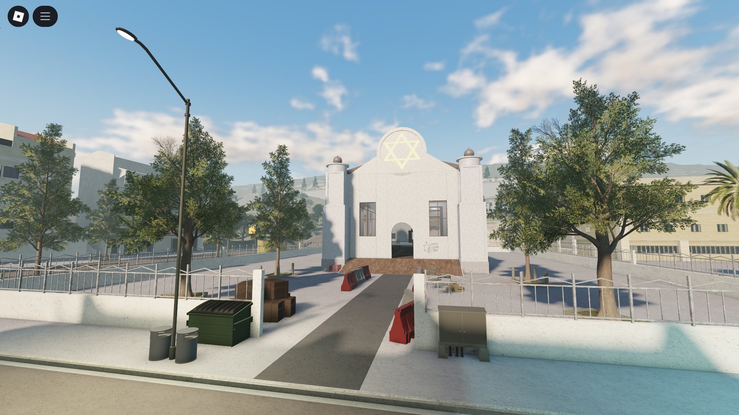 Close-up of detailed buildings and structures