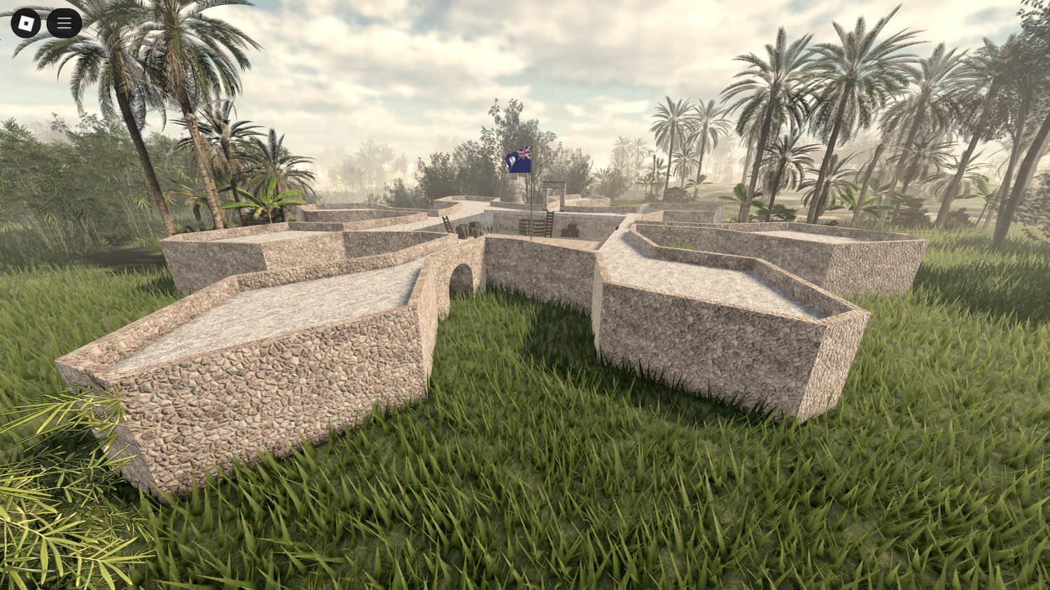 Close-up of realistic terrain and foliage