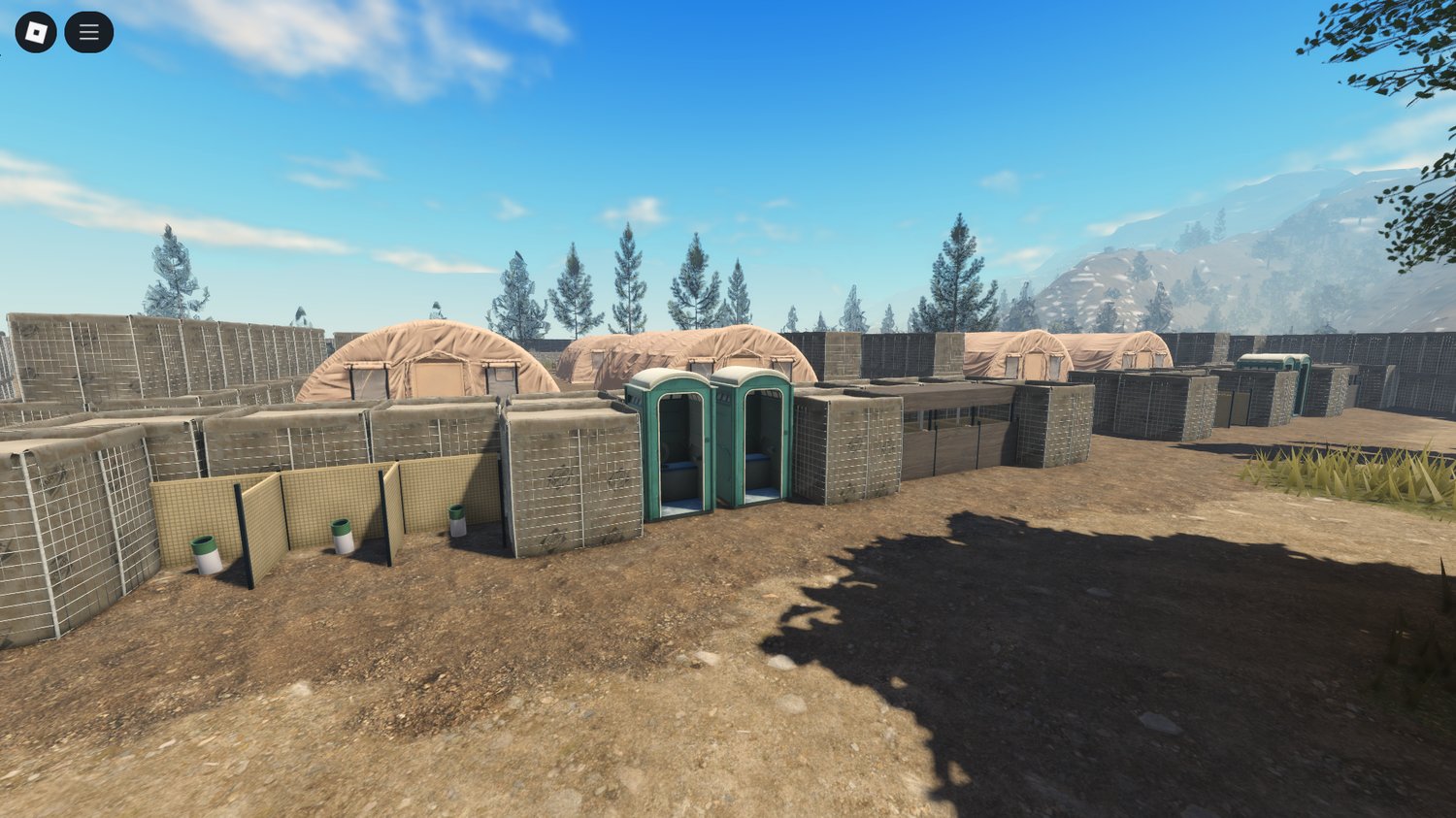 Small military camp base setup