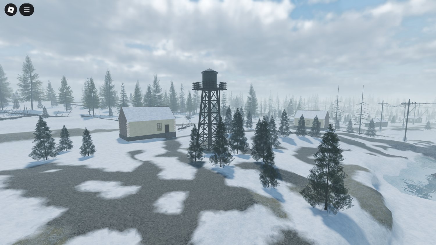 Military positions or strategic setup in snow