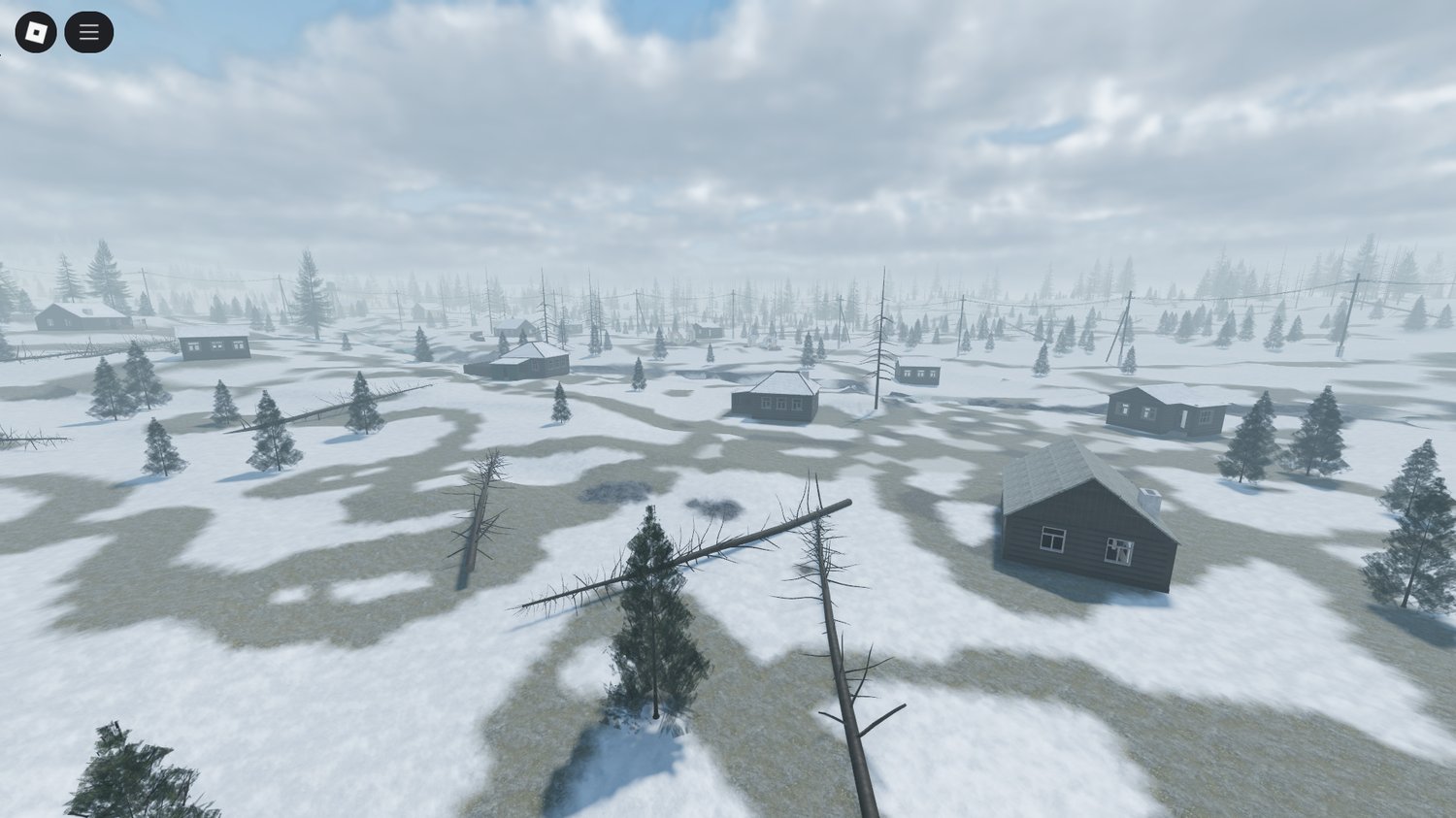 Snowy environment showcasing overall map scale