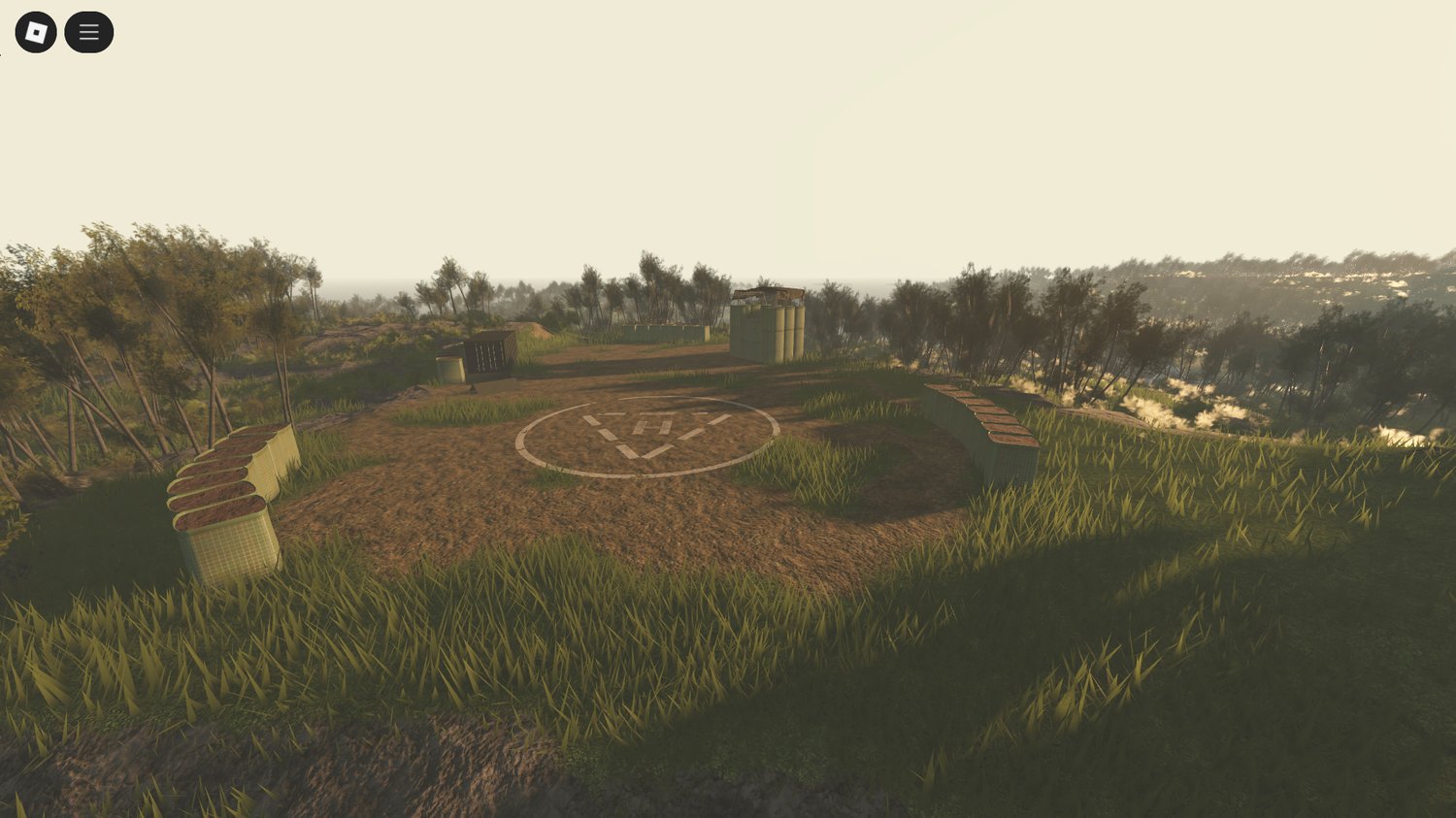 Green terrain with forests and open spaces