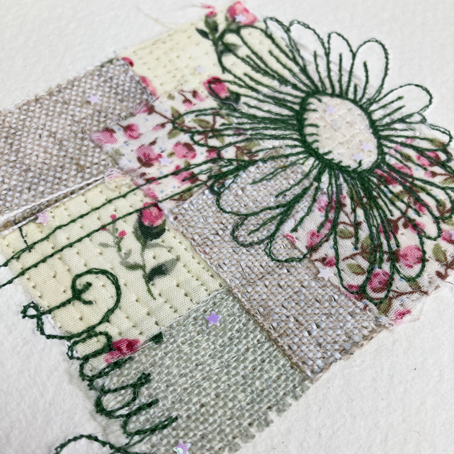 Daisy Original embroidery