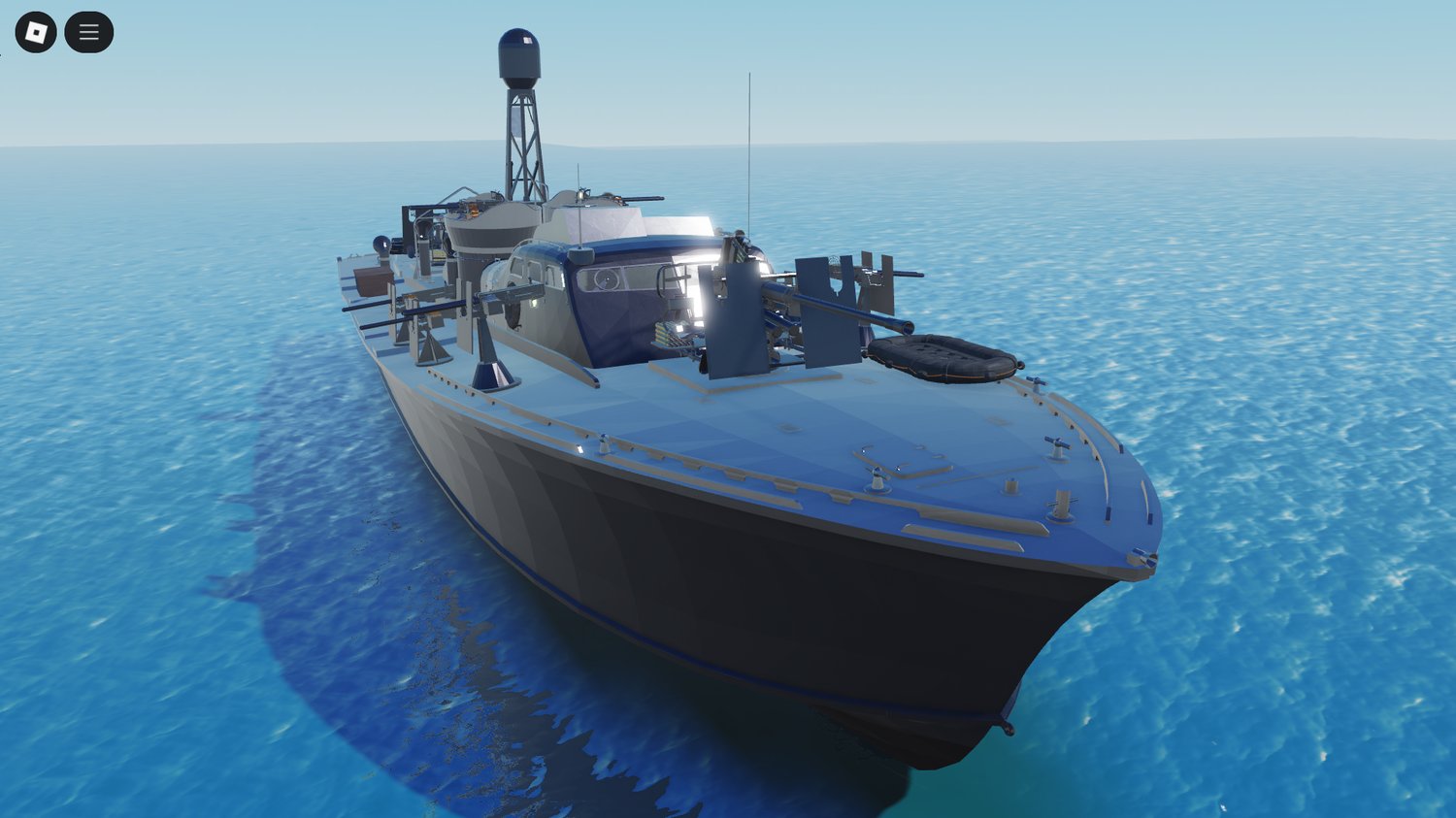 Action shot of PT-59 engaging in naval battle