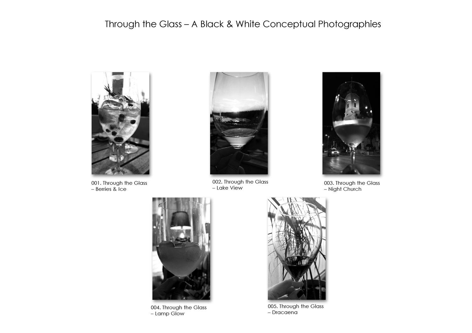 A black and white conceptual art photo series