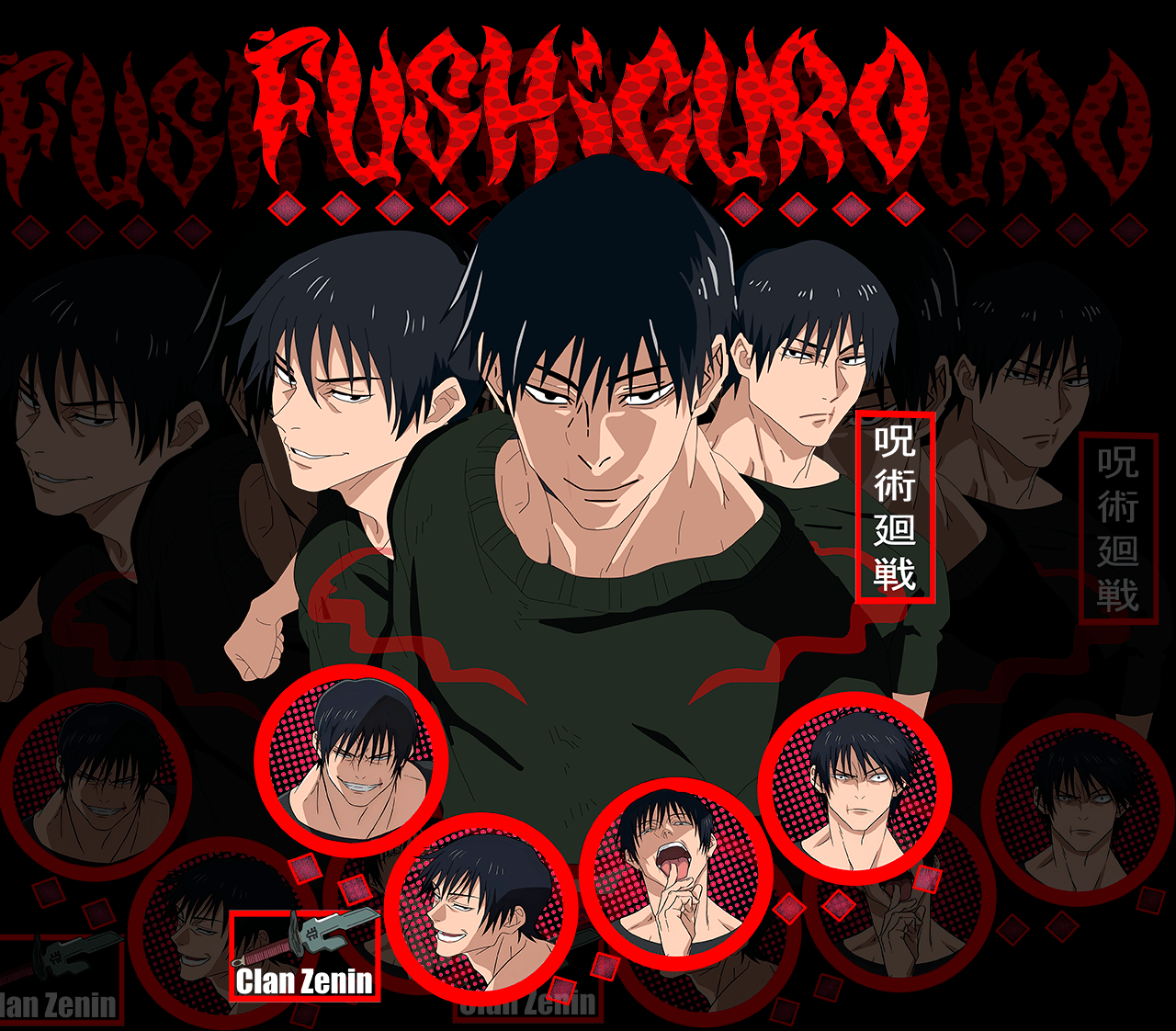 DESIGN ANIME Jujutsu Kaisen Toji Fushiguro