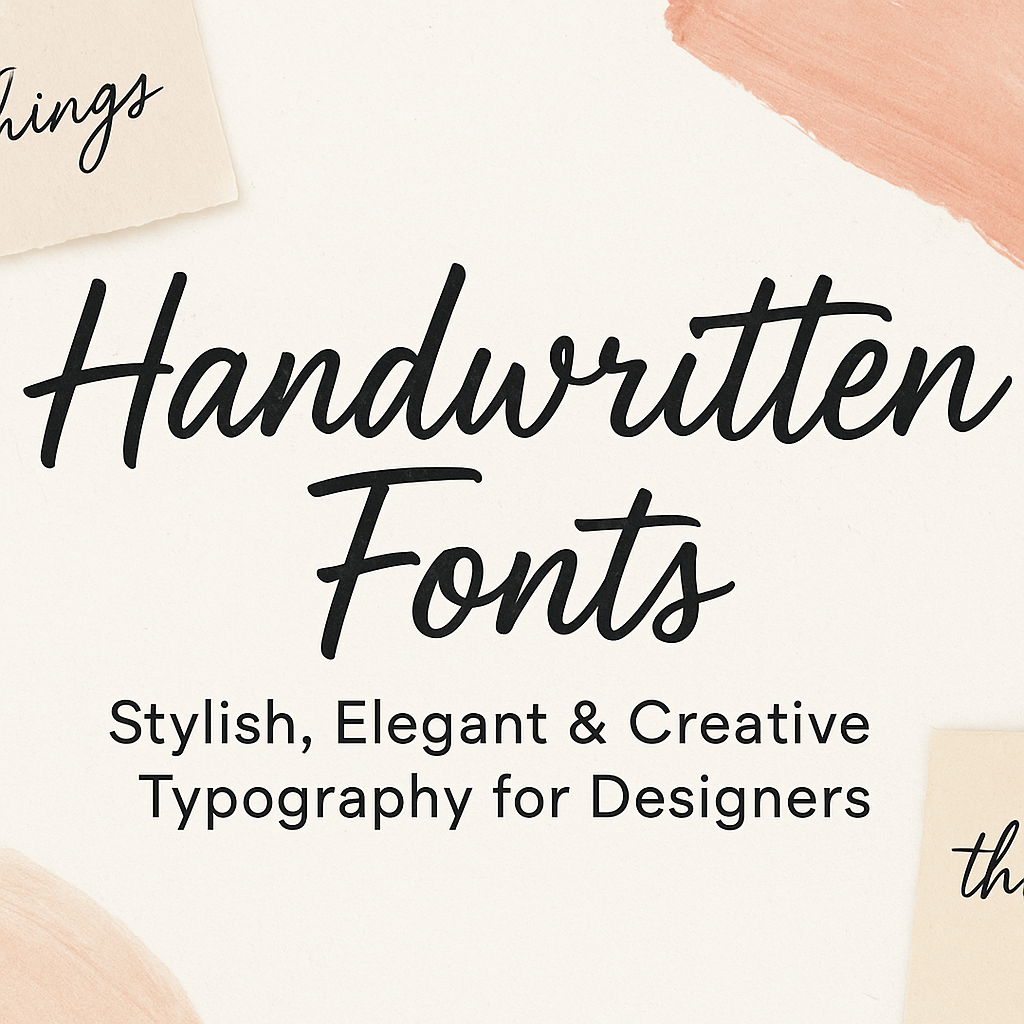 Handwritten fonts guide for designers and bloggers – add personal, artistic touch to invitations, social media graphics, branding, and digital projects with stylish cursive, brush, and sketchy fonts.