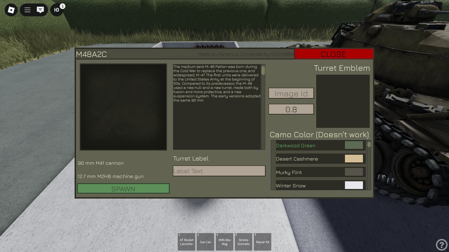 Close-up of animated cannon in firing position