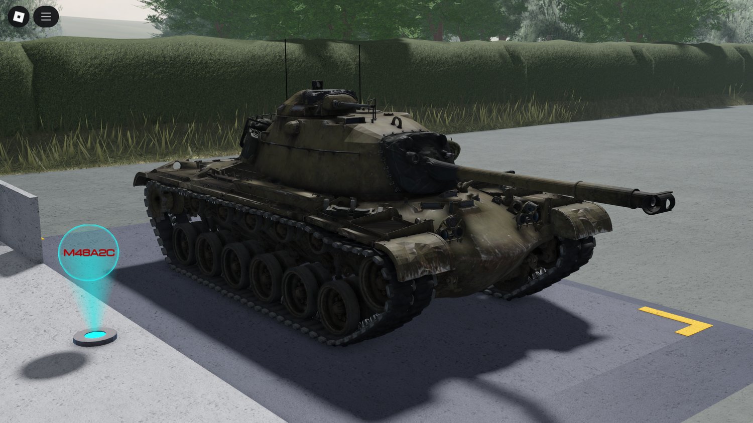 Hatch opening sequence on Roblox tank model