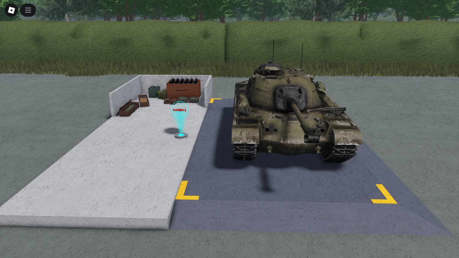 Side profile of M48A1 with animated cannon