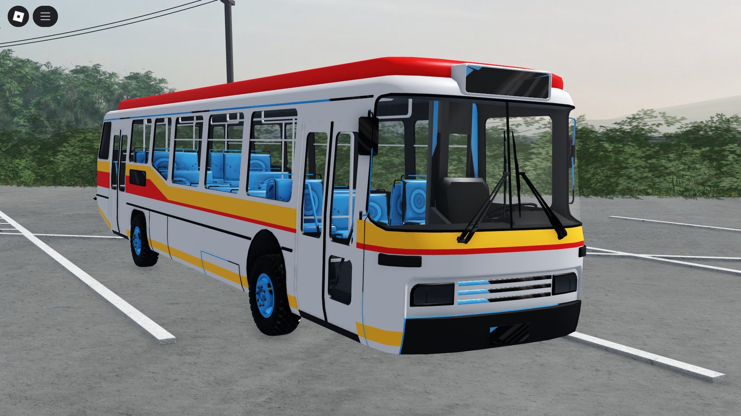 Roblox Generic Town Bus driving through city streets