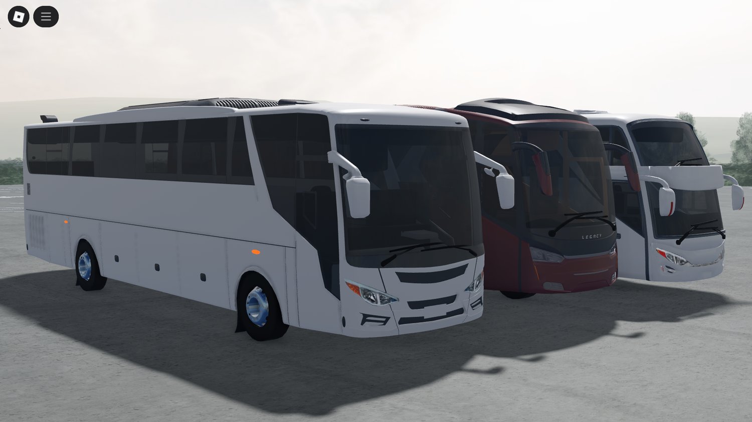 Side view of a bus on Roblox city streets