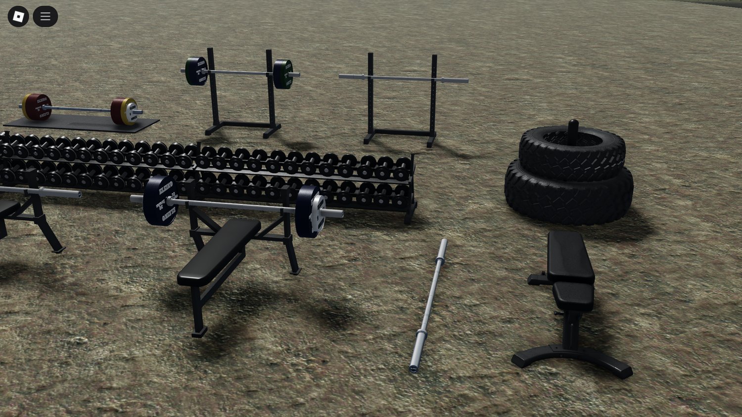 Roblox fitness bench and workout station