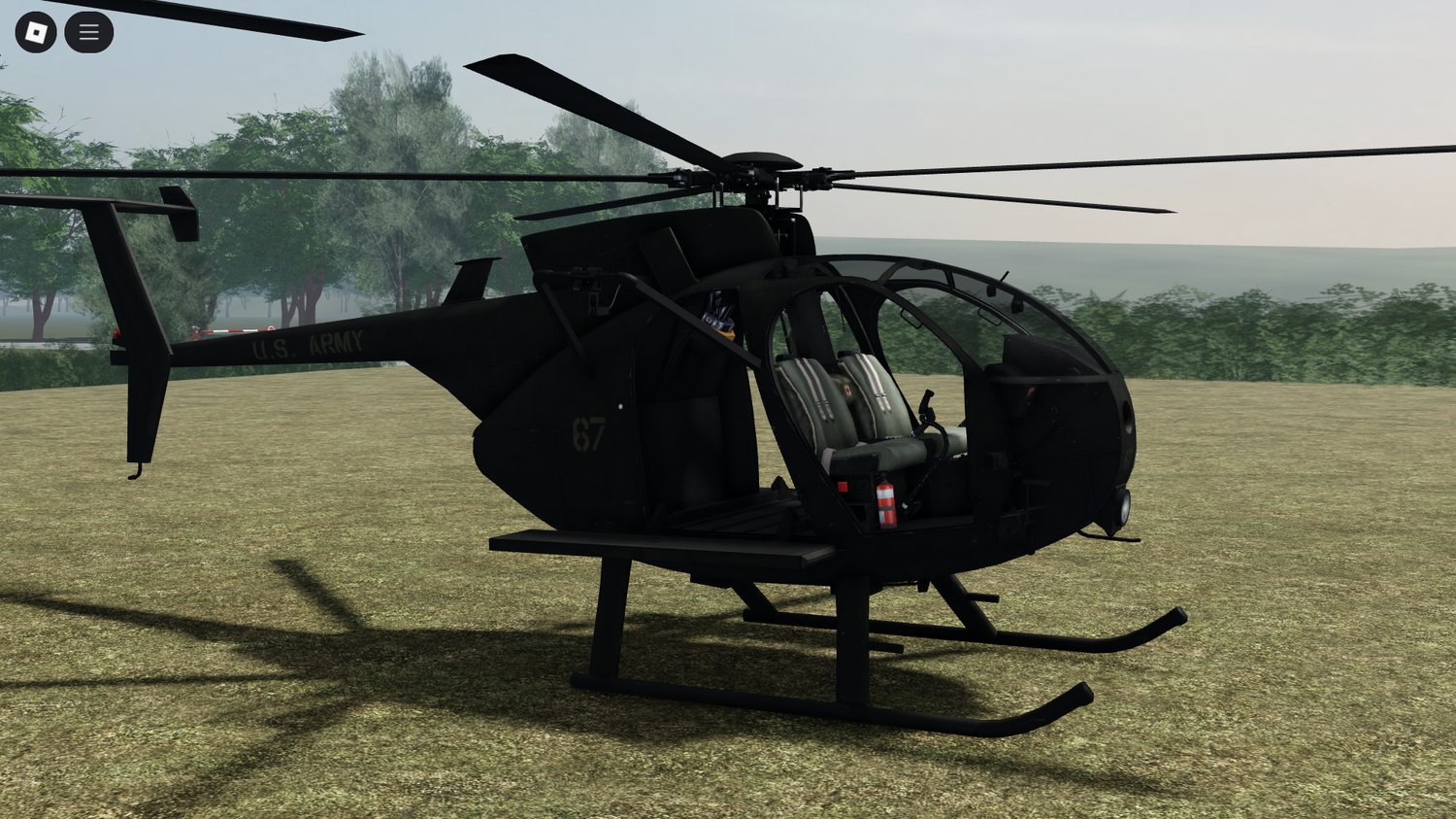 Roblox soldiers boarding the MH-6 Little Bird