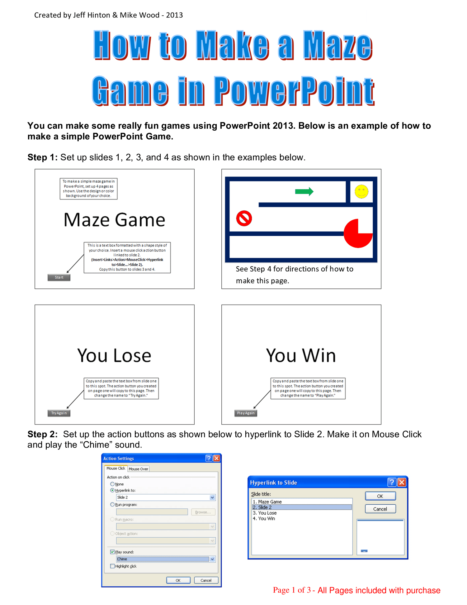 PowerPoint Assignment - Design a Maze Game