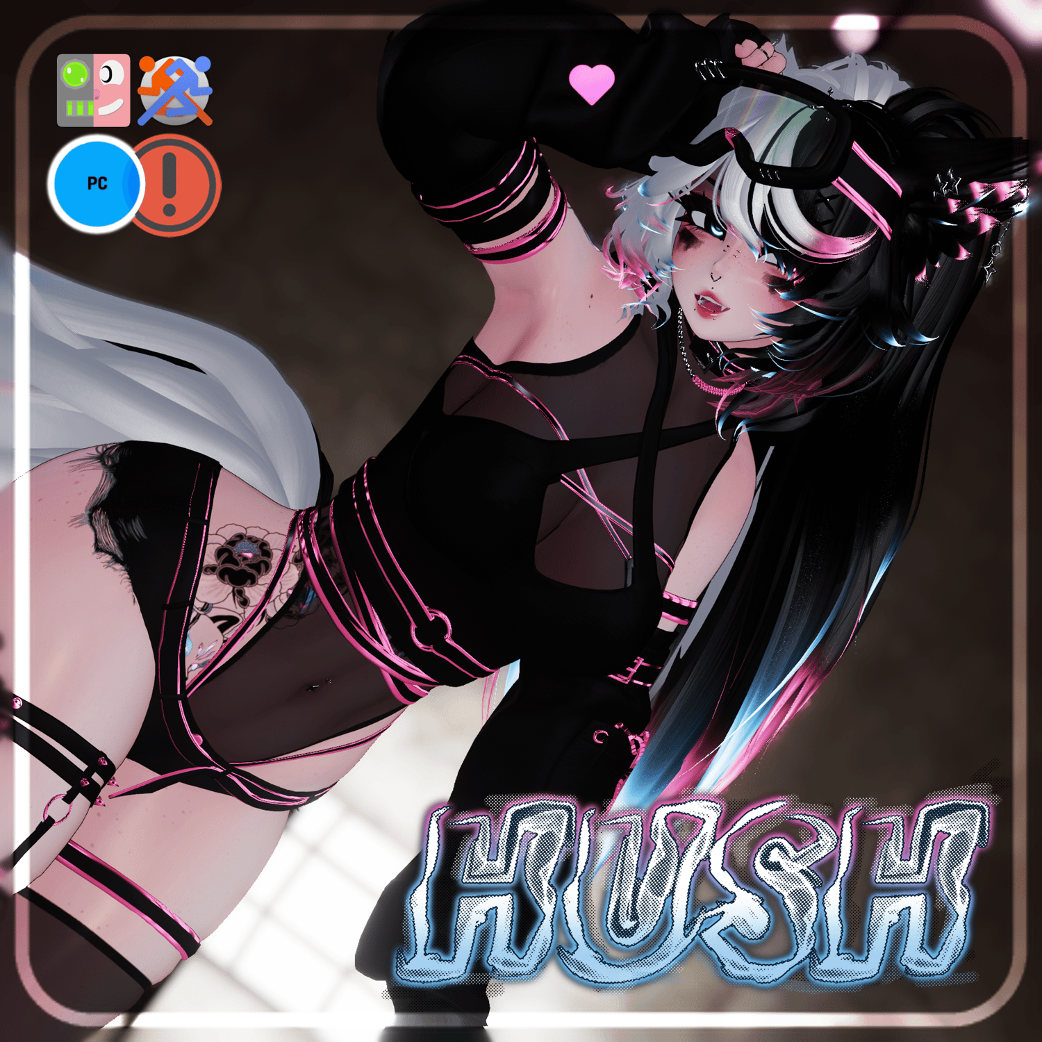 Hush ✦ VRChat Avatar PC Only (VRCFT+ SPS + GoGoLoco)