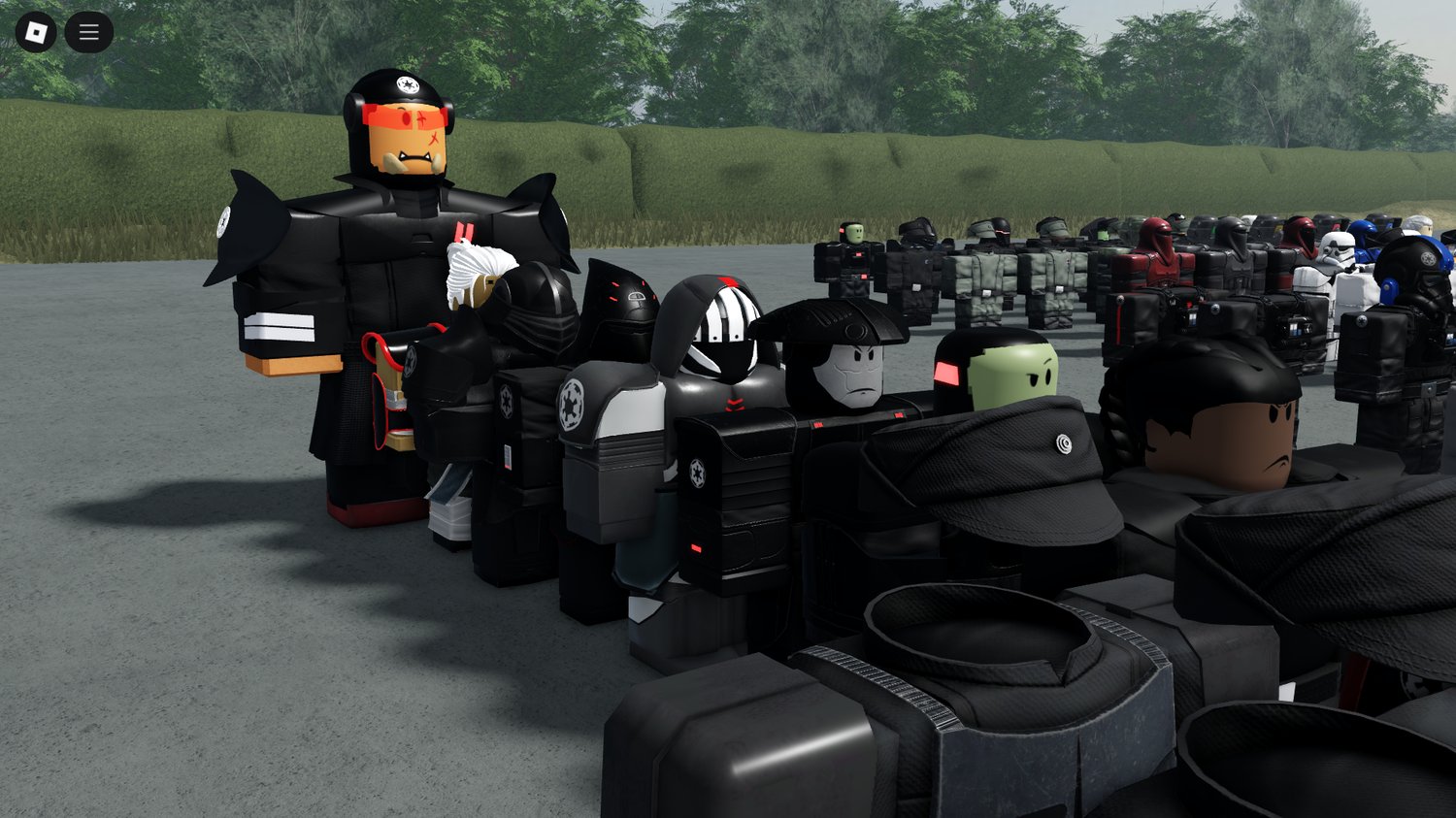 Front view of a detailed Roblox morph character