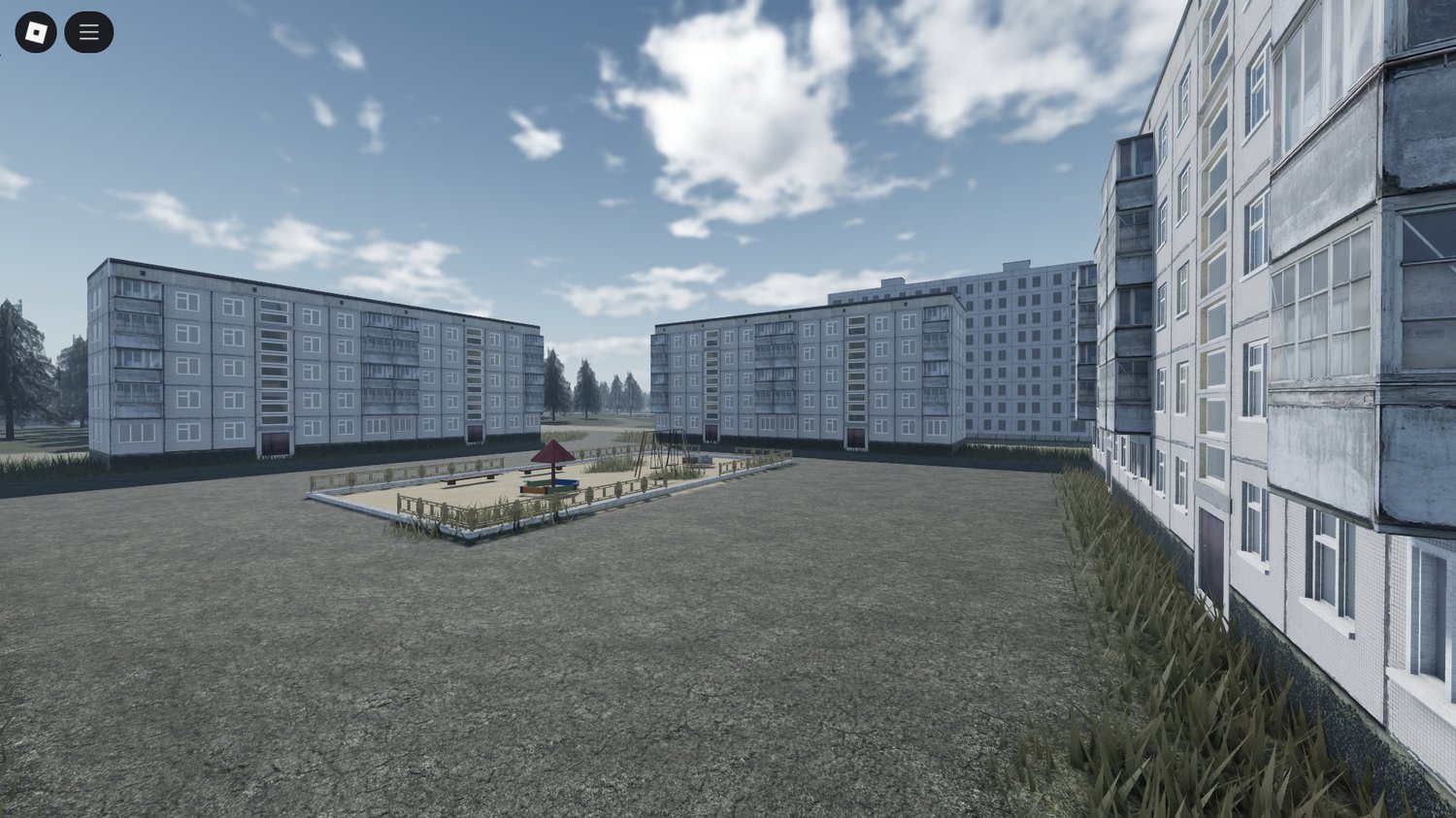 Military vehicles parked in Roblox Kherson map