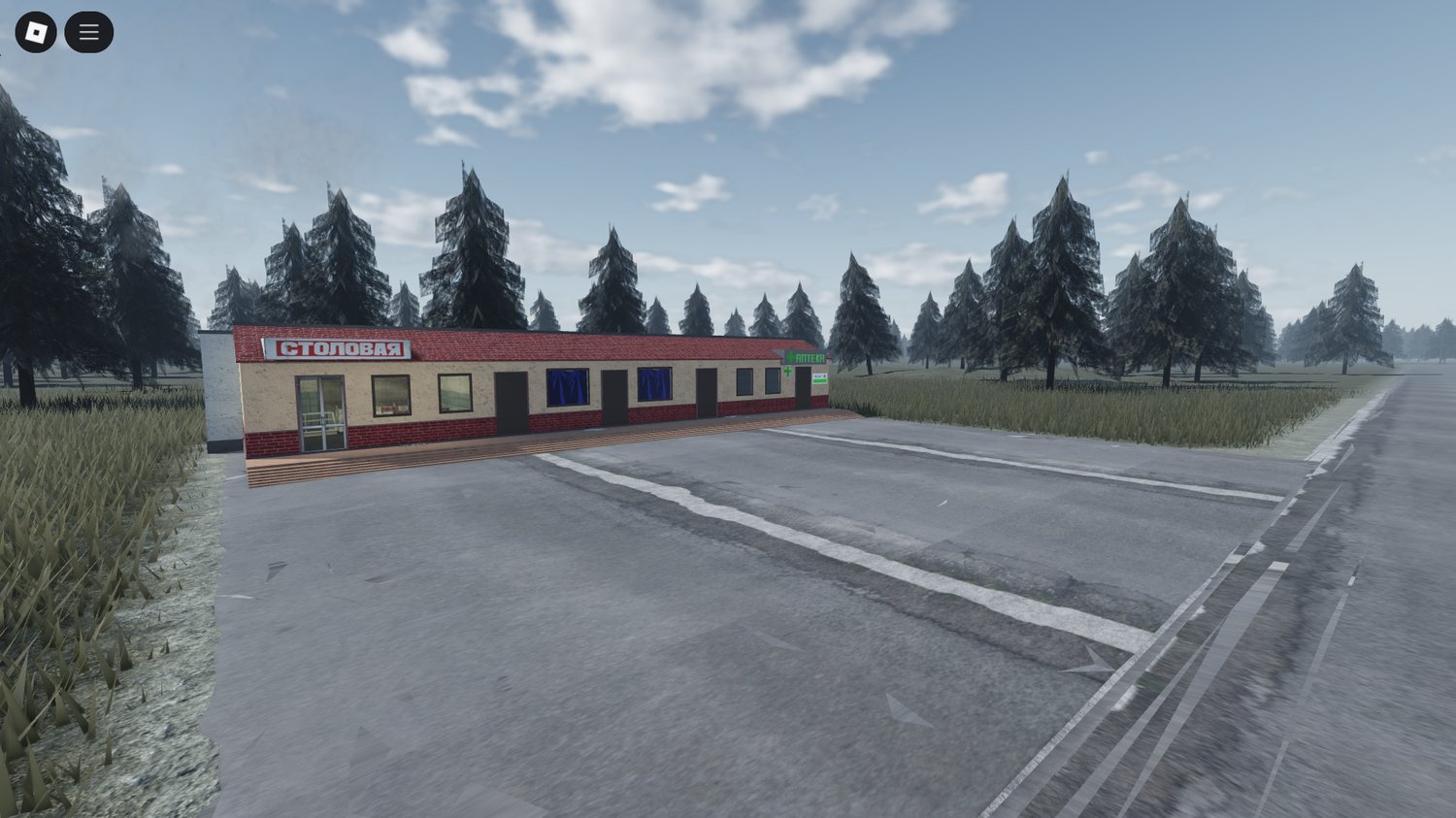 Aerial view of Kherson Roblox environment