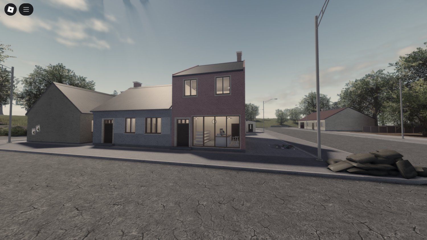Roblox players roleplaying in Vulga Gap 1982 map