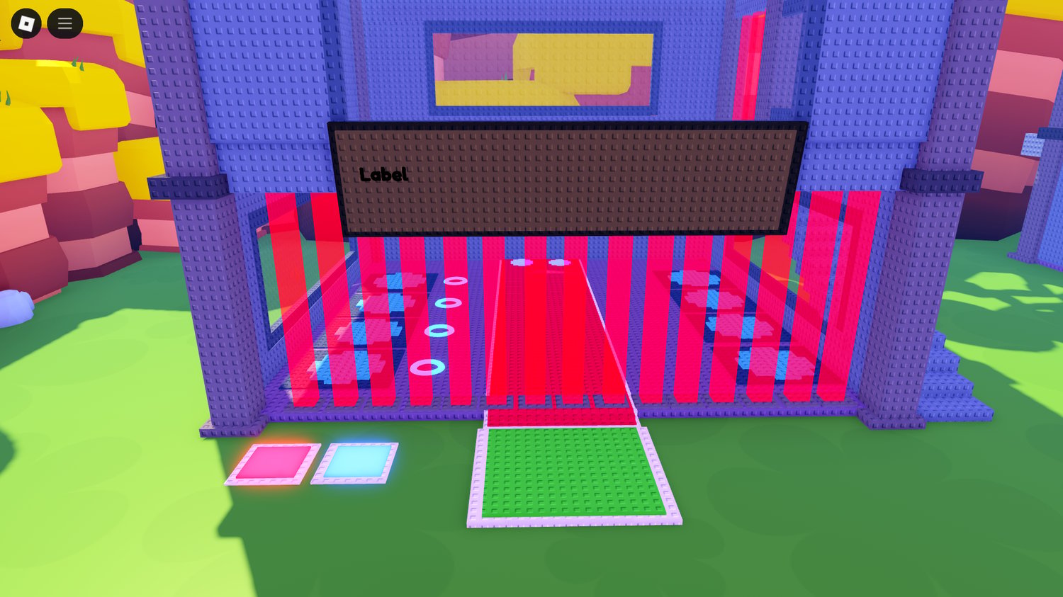 L-Polly inspired abstract visuals in Roblox map